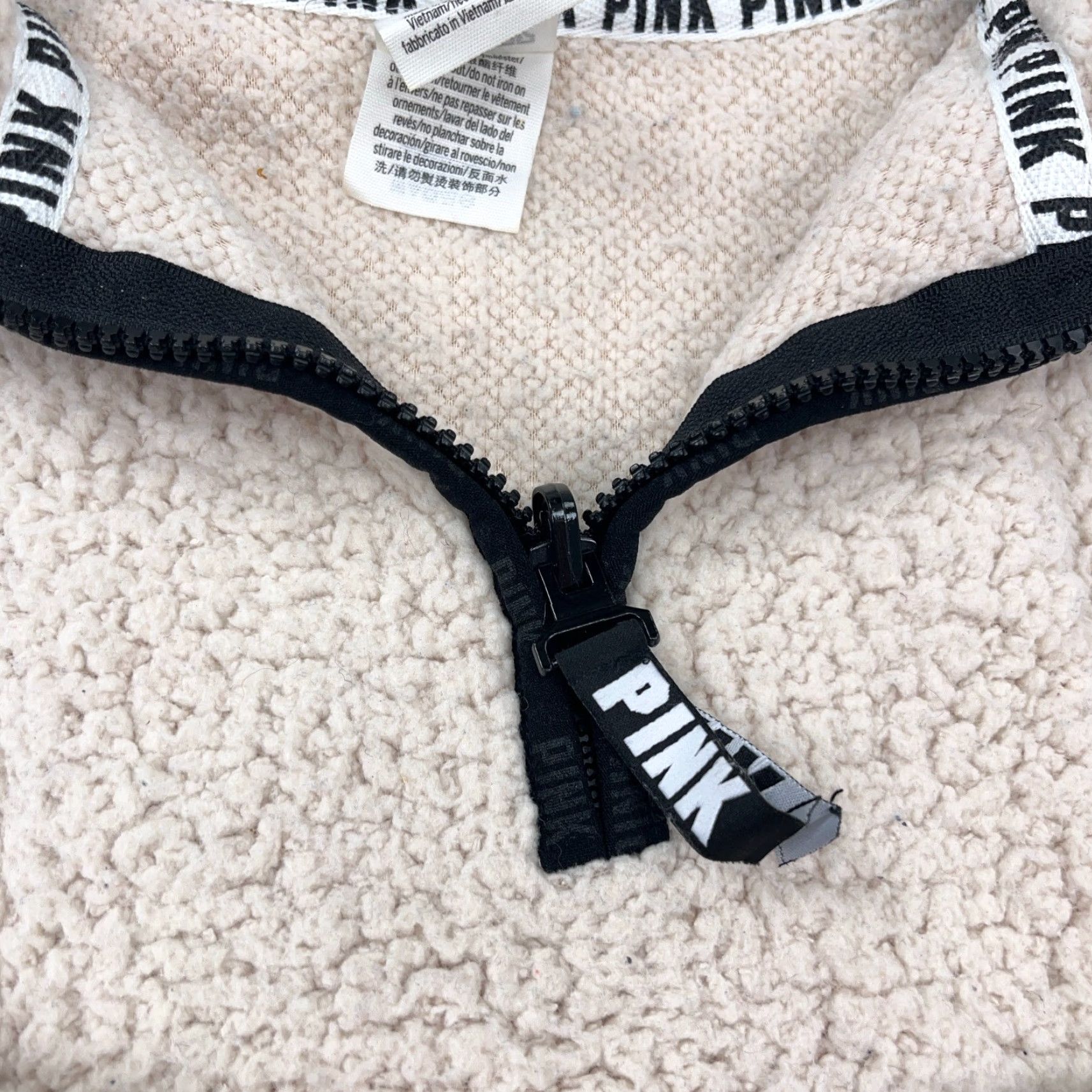 Victoria's Secret Victoria's Secret Sweater Women M White Deep Pile Sherpa Fleece Mock Neck Pullover Hooded 1/4 Zip Logo All Seasons Casual Winter Fall Spring Summer Size M / US 6-8 / IT 42-44 - 3 Thumbnail