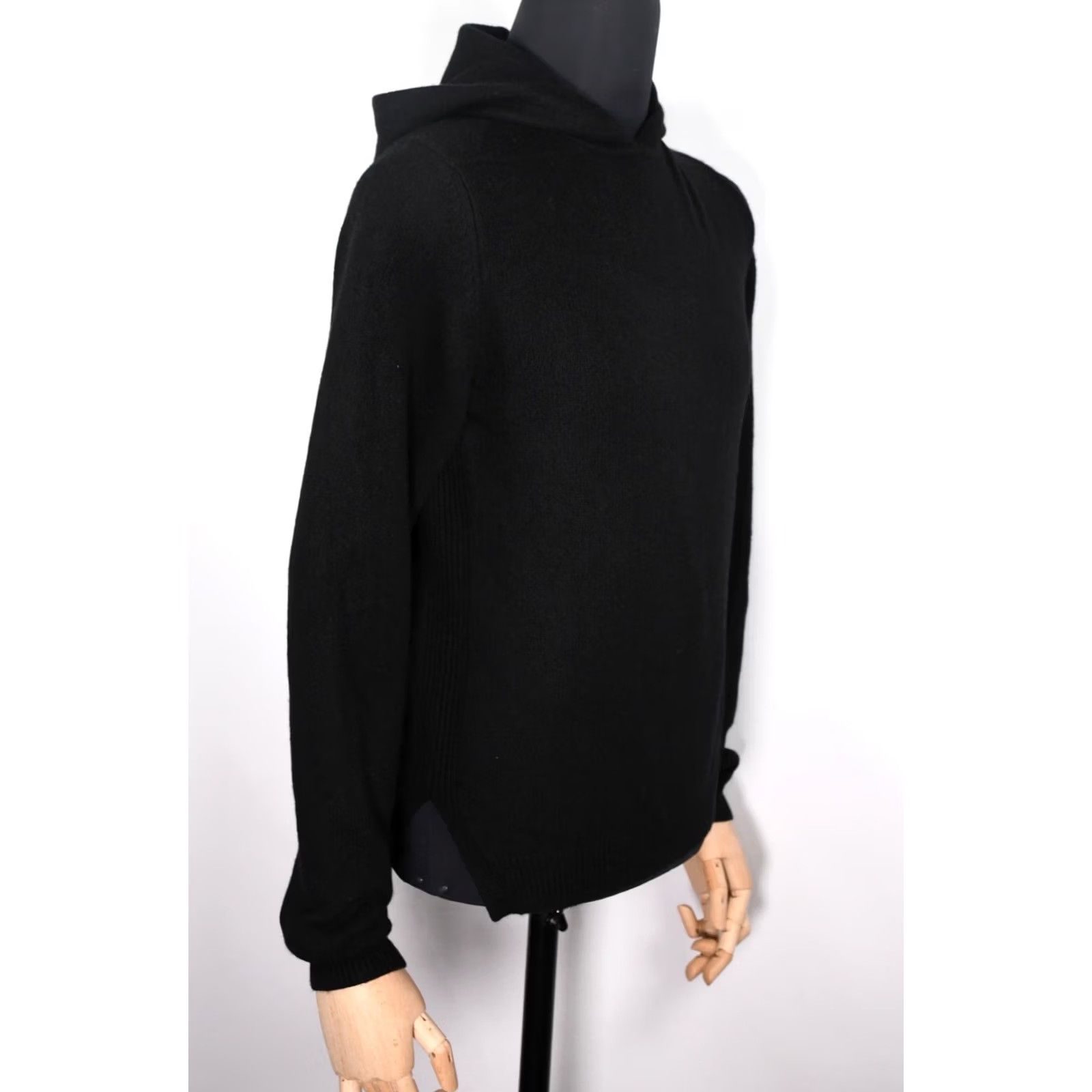 Rick Owens RICK OWENS Sweater Hooded XL Black 97%Cashmere 3%Wool Wool-Blend Knit Pullover Men Size XL Classic Size US XL / EU 56 / 4 - 2 Thumbnail