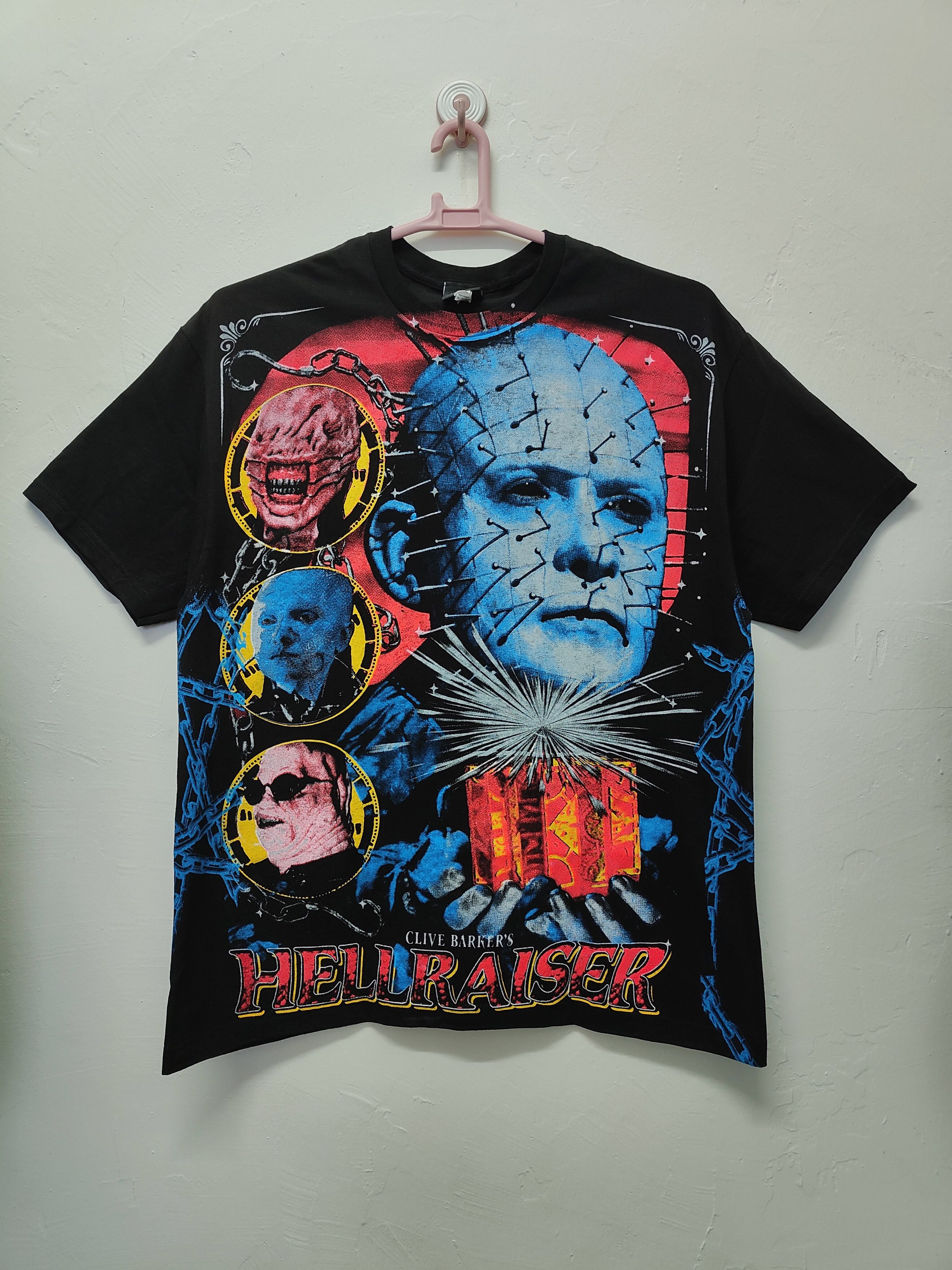 image of Movie x Vintage Backstockco Hellraiser T-Shirt in Black, Men's (Size XL)