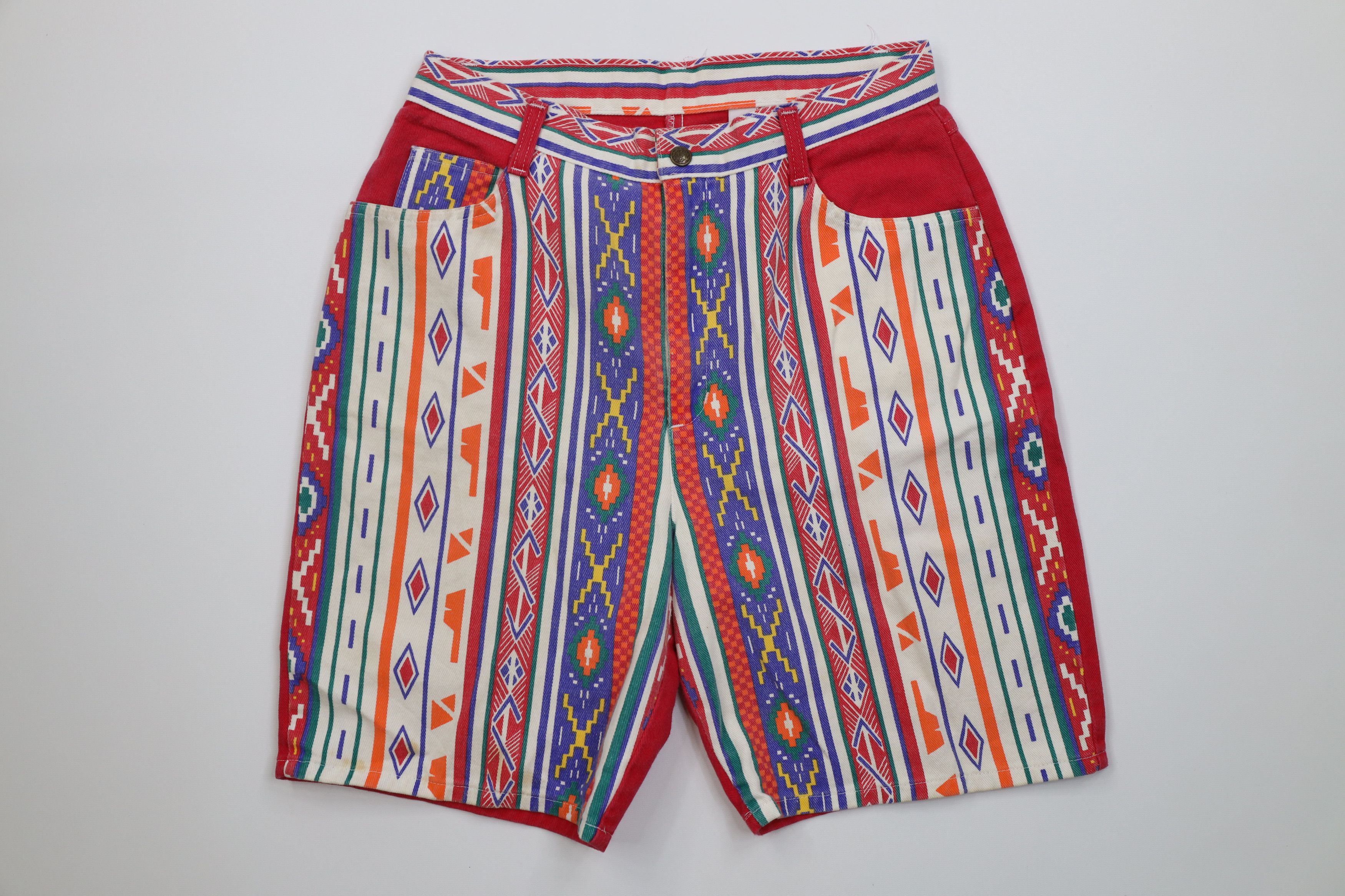 Vintage Vintage 90s Streetwear Southwestern Cowgirl Denim Shorts USA Size 28" / US 6 / IT 42 - 1 Thumbnail