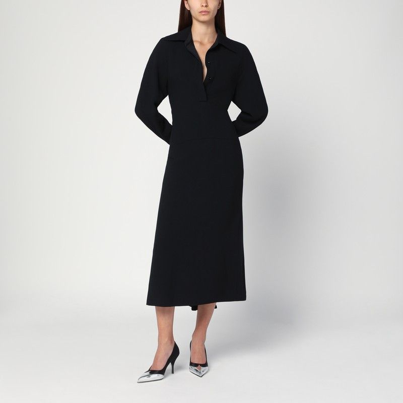 Victoria Beckham Victoria Beckham Black Satin Shirt Dress Midi Size M / US 6-8 / IT 42-44 - 1 Thumbnail