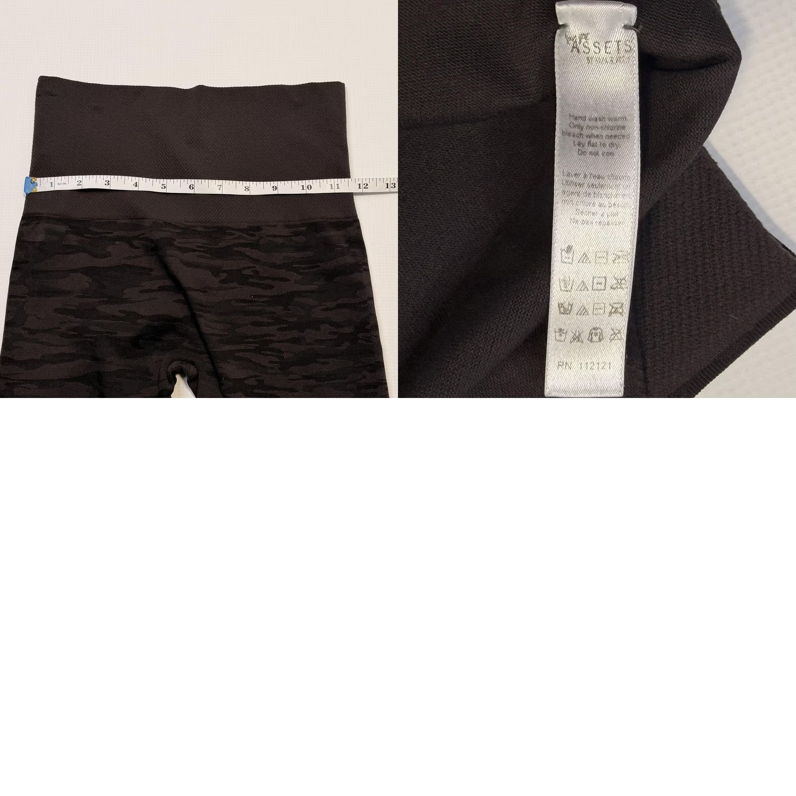 Spanx Assets by Spanx Leggings Women's Small Black Camouflage High Rise Ankle Shaping Knit Nyl Spandex Elastic Waist Trouser? Size 28" / US 6 / IT 42 - 8 Thumbnail