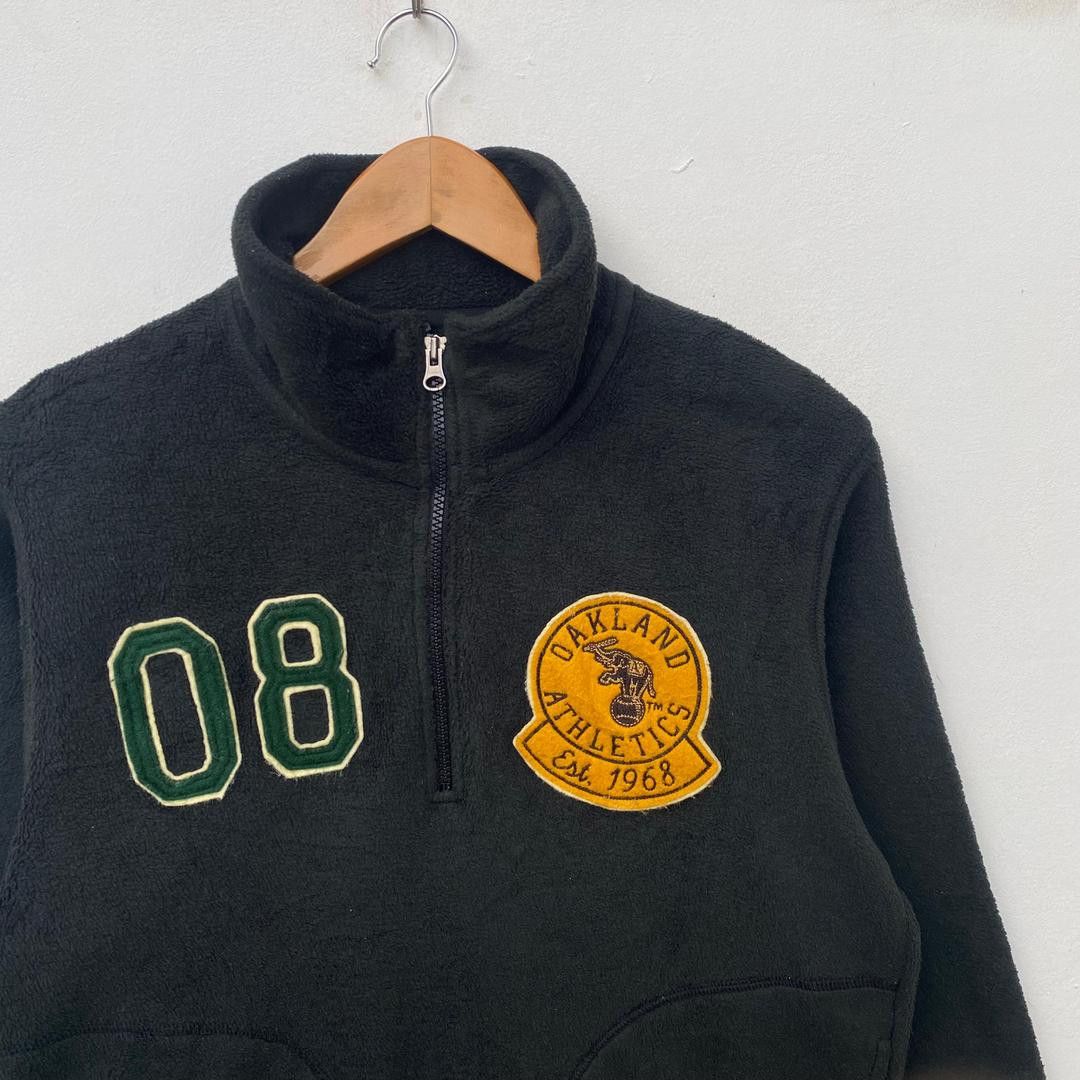 MLB OAKLAND ATHLETICS HALF ZIPPER FLEECE SWEATER Size US L / EU 52-54 / 3 - 3 Thumbnail