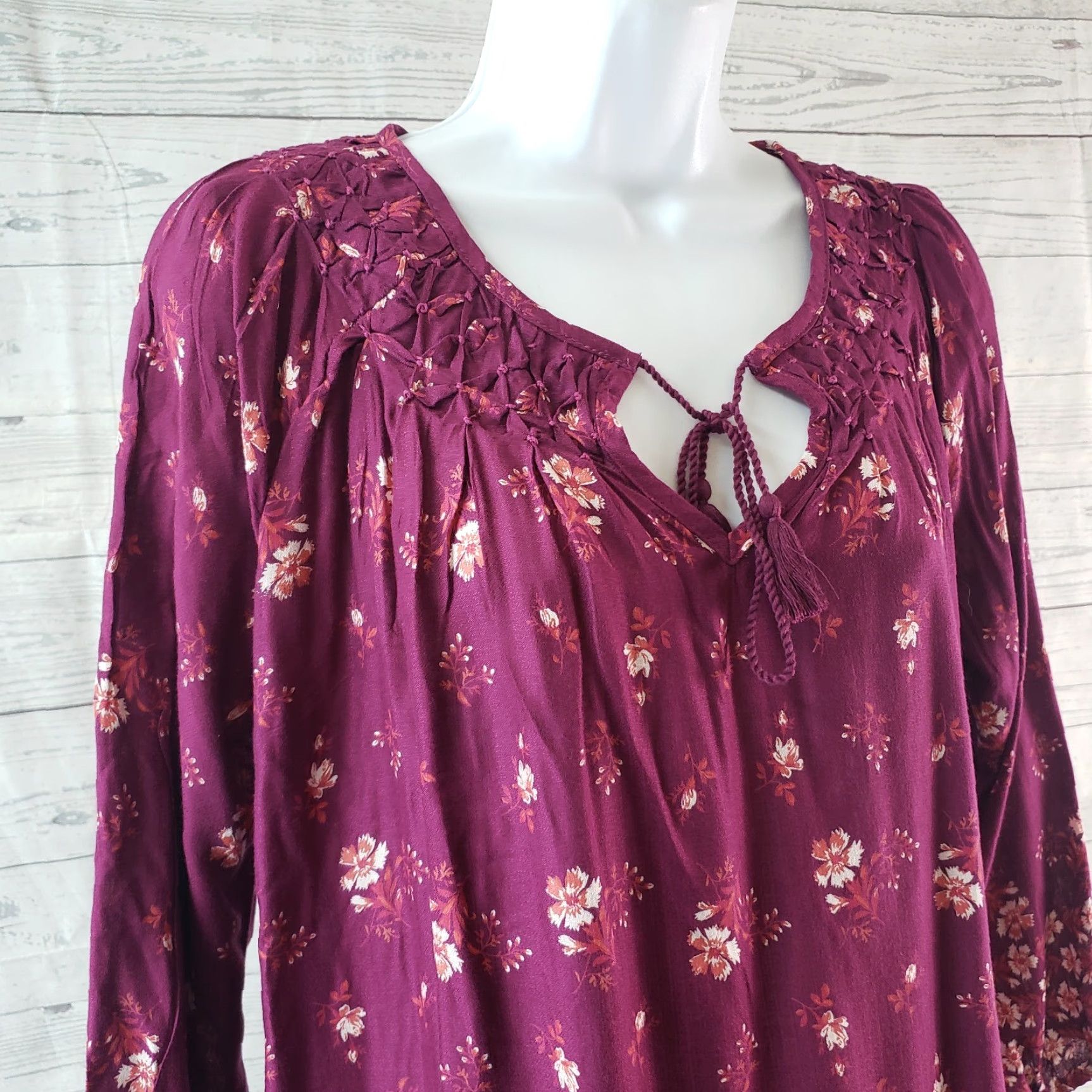 Lucky Brand Lucky Brand Womens Top XS Purple Pink Floral 3/4 Sleeve Viscose Blouse Tunic Women XS Pink Floral 3/4 Sleeve Viscose Lucky Brand Womens Top Size XS / US 0-2 / IT 36-38 - 2 Thumbnail