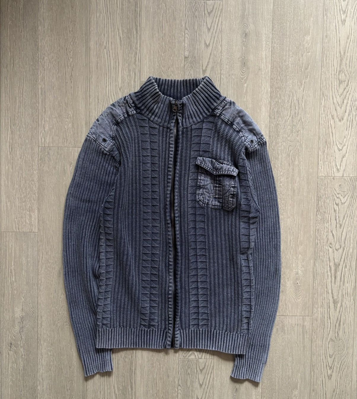 Vintage Crazy Avantgarde Zip Sweater Diesel Style Japanese Size US XL / EU 56 / 4 - 1 Thumbnail