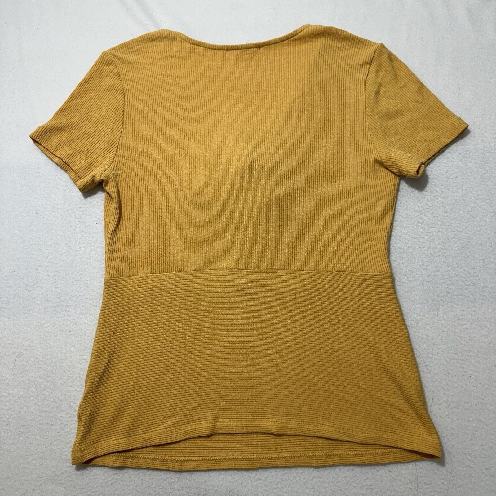Other Pleione Small Yellow V-Neck Tie Front Lightweight T Shirt Size S / US 4 / IT 40 - 10 Thumbnail
