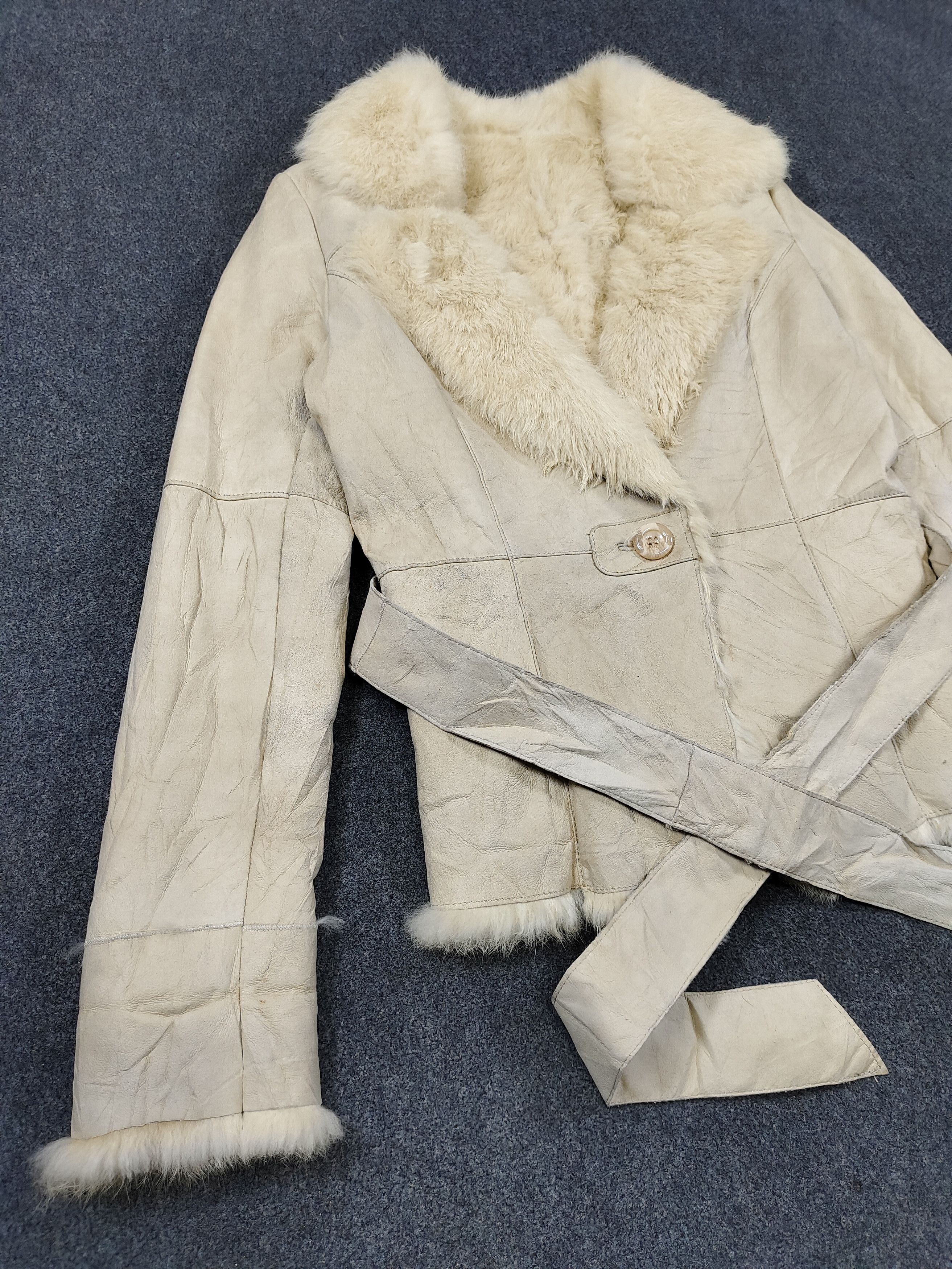 Japanese Brand 2000s Au Petit Matin🇯🇵 Boutique Belted Rabbit Fur Leather Size M / US 6-8 / IT 42-44 - 9 Thumbnail