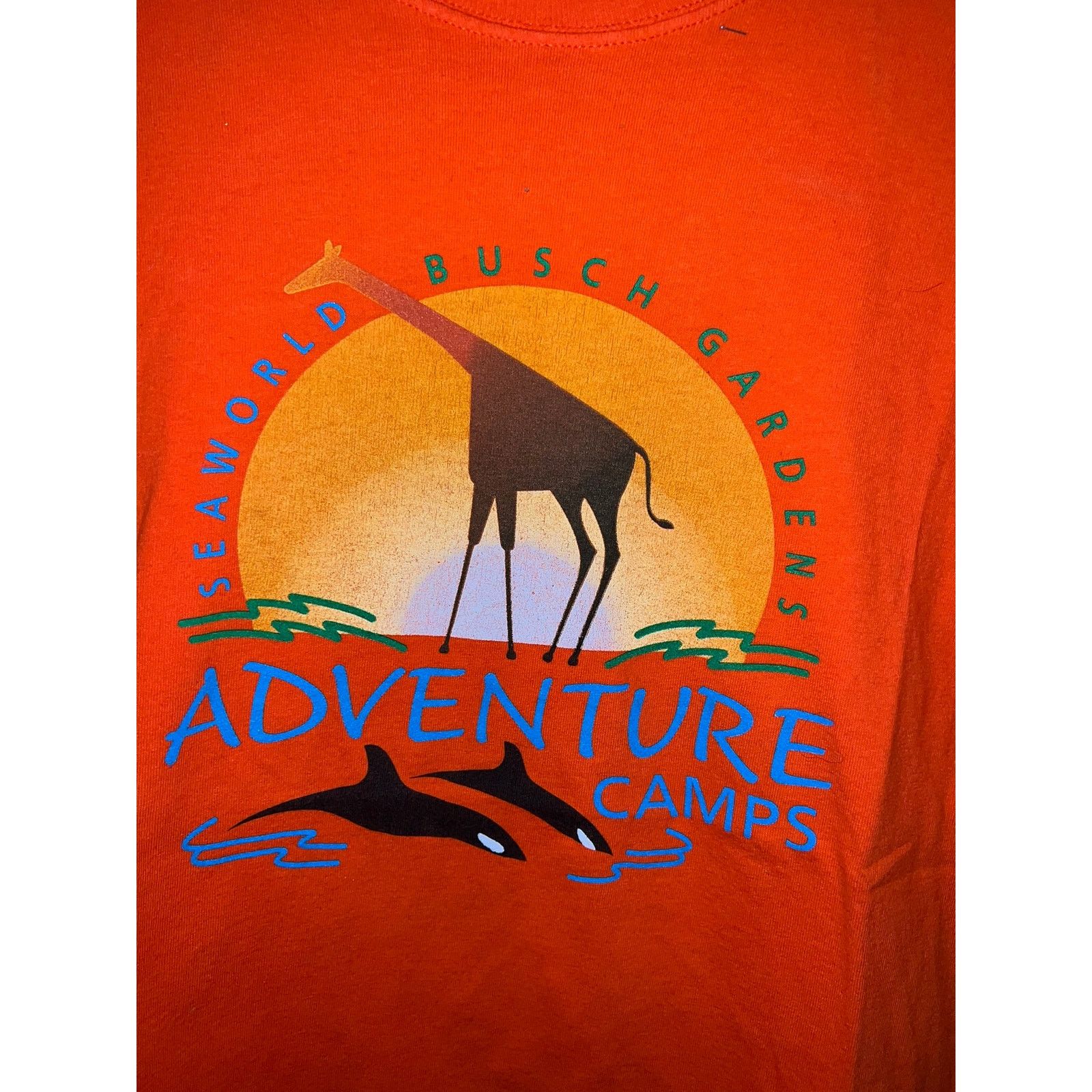 Hanes Seaworld Busch Gardens Adventure Camps Orange Shirt VTG M Size US M / EU 48-50 / 2 - 2 Thumbnail