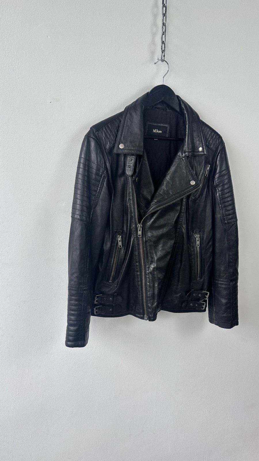 Other HELIUM Real Leather Biker Jacket Quilted Moto Biker Coat Size US L / EU 52-54 / 3 - 4 Thumbnail