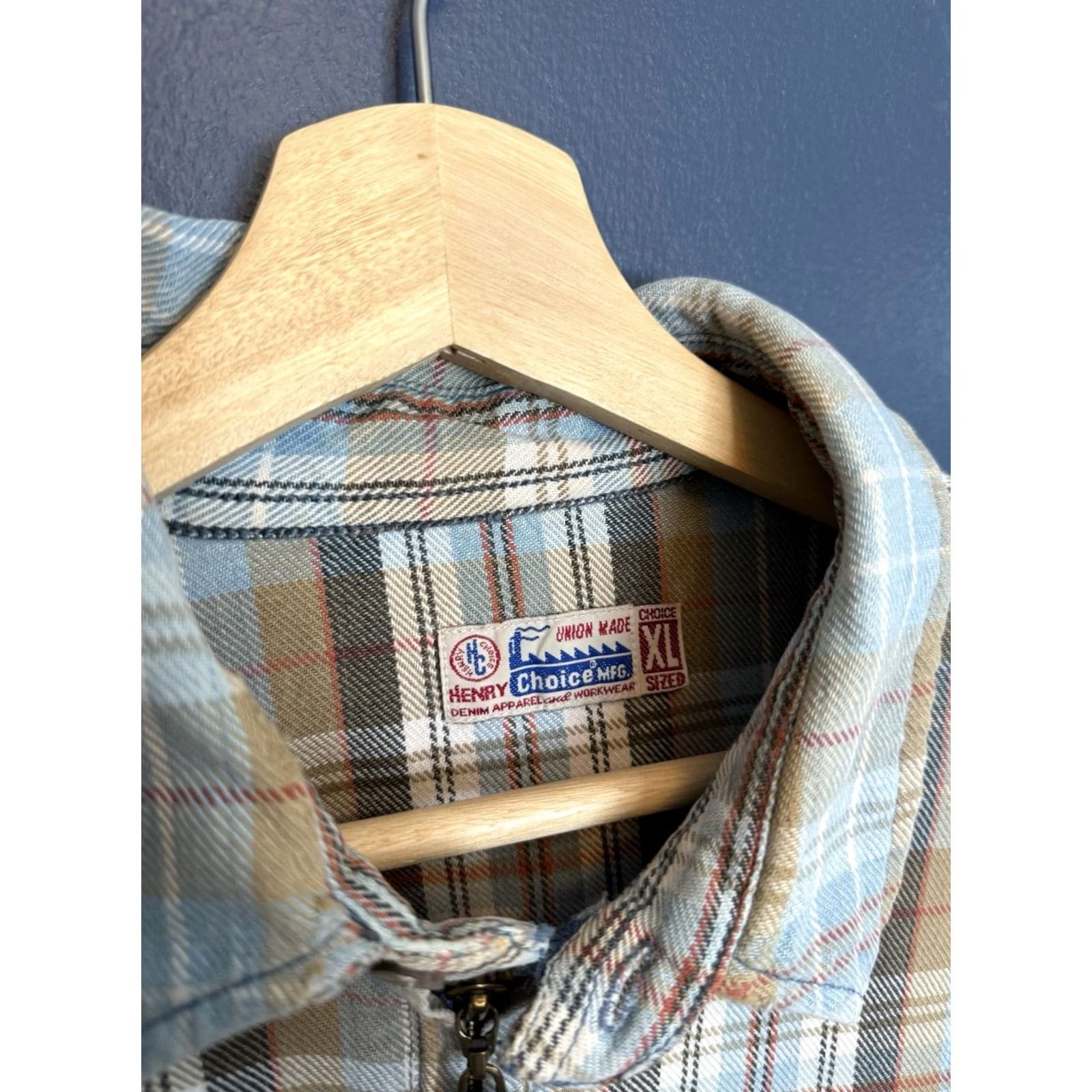 Vintage VINTAGE 90s Choice Blue Jeans Plaid Cotton Men’s XL Cowboy Button-Up Flannel Zip Shirt Size US XL / EU 56 / 4 - 2 Thumbnail