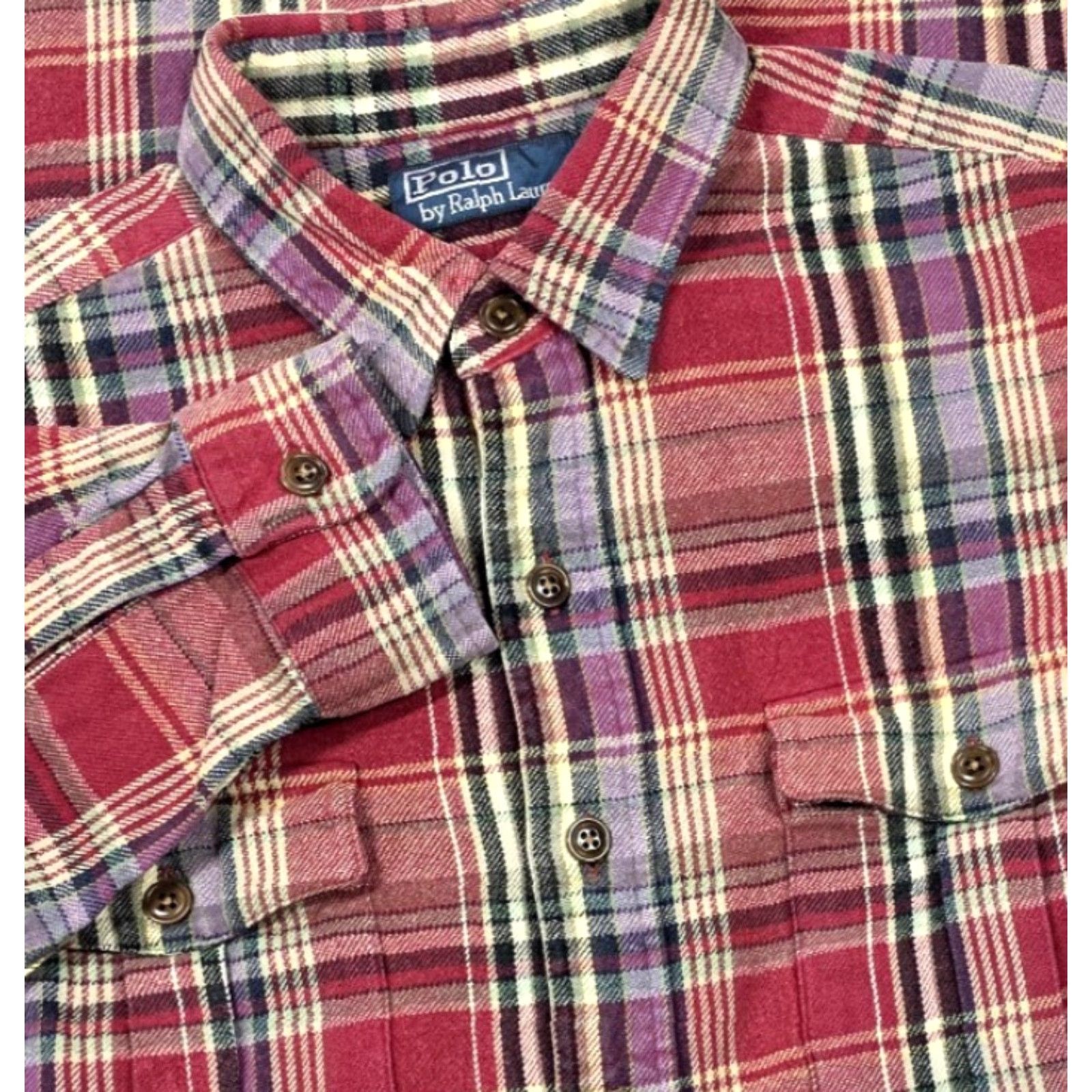 Polo Ralph Lauren Vtg Polo Ralph Lauren Shirt Men L Plaid Button Up Flannel Elbow Patch Hunting Size US L / EU 52-54 / 3 - 3 Thumbnail