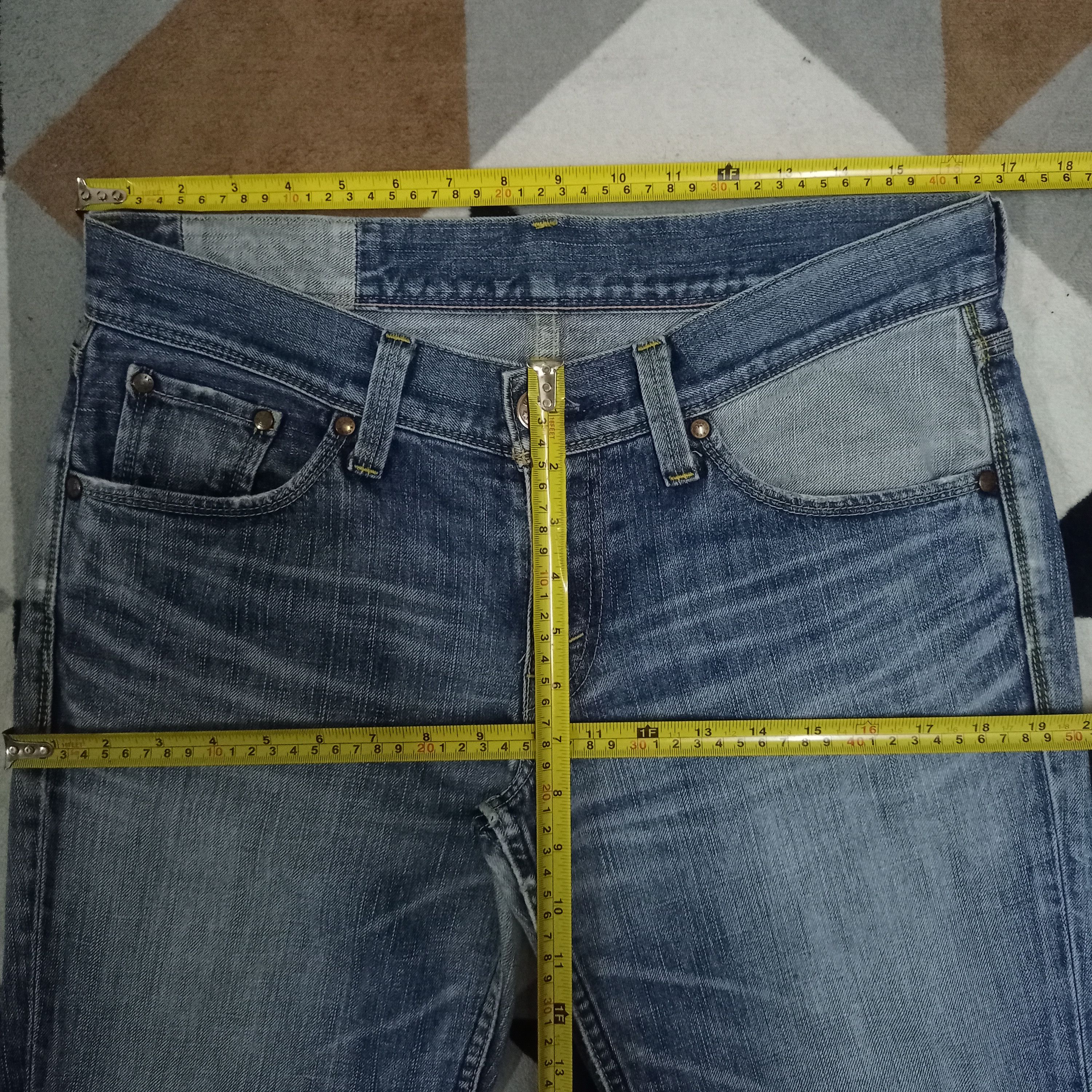 Levi's Vintage 90s Levis Japan Blue Wash Distressed Flare Jeans Size US 33 - 10 Thumbnail