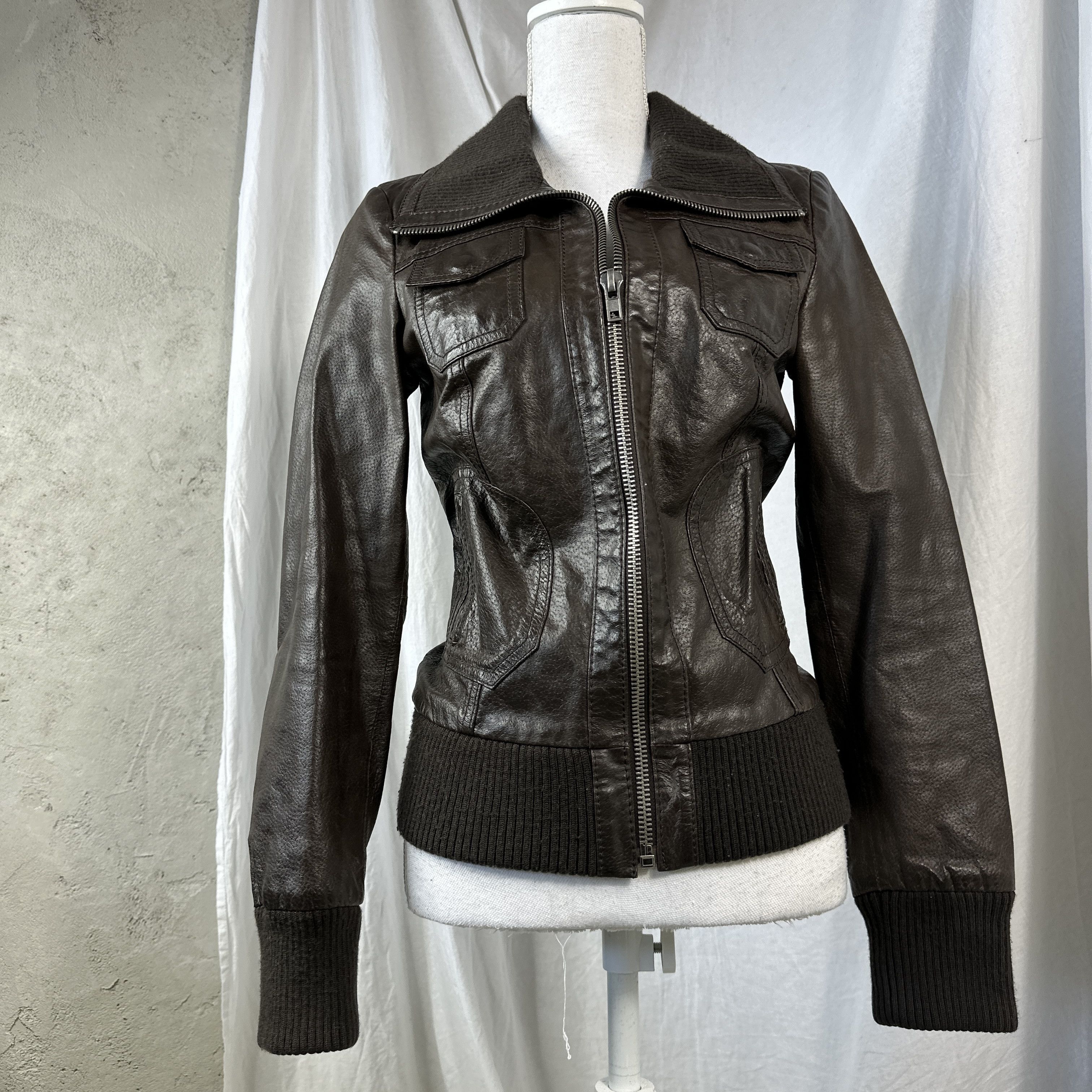 Vintage Vintage Biker Choclate Brown Leather Jacket Size US S / EU 44-46 / 1 - 7 Thumbnail