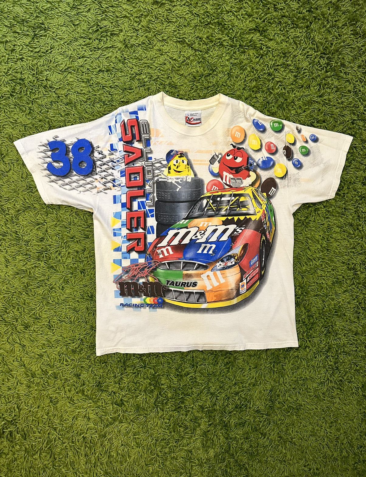 AOP vintage nascar m&m’s purchases shirt