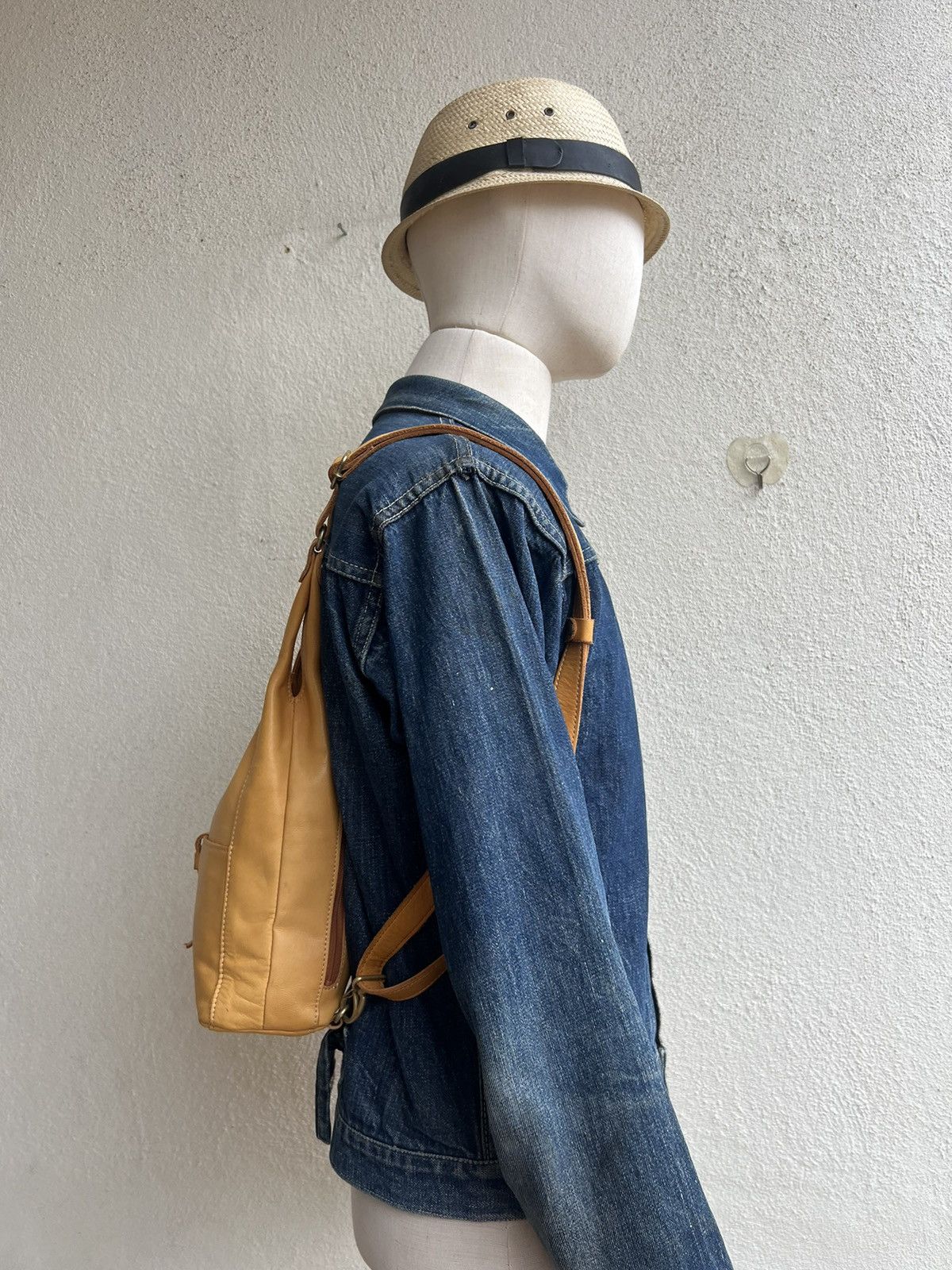 Leather Kissora Japan Fade Patina Leather Mini Backpack Bag Rucksack Size ONE SIZE - 5 Thumbnail