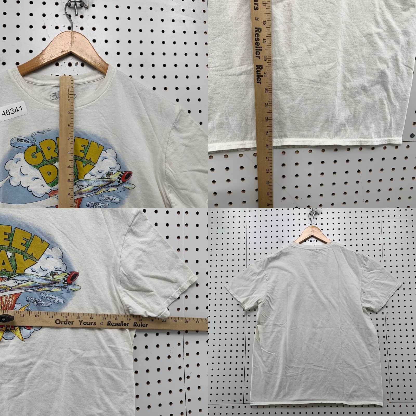 Vintage Green Day Dookie Shirt Mens L White Band Music Tee Shirt Airplane Size US L / EU 52-54 / 3 - 8 Thumbnail