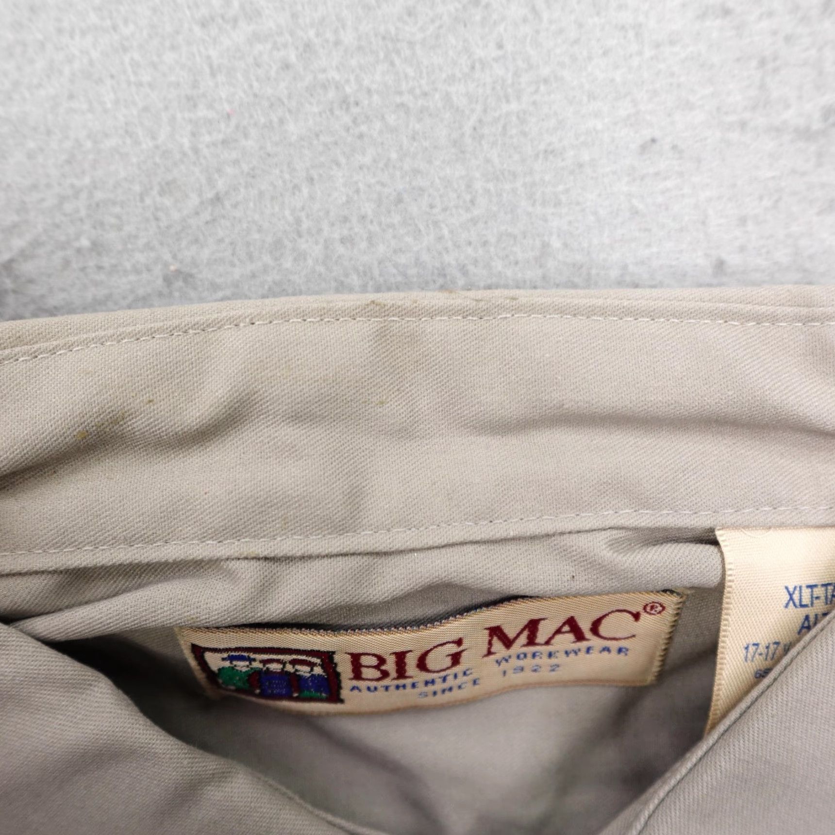 Vintage VINTAGE Big Mac Shirt Mens XL Tall Beige Twill Button-Up Work 90s Made In USA Size US XL / EU 56 / 4 - 7 Thumbnail