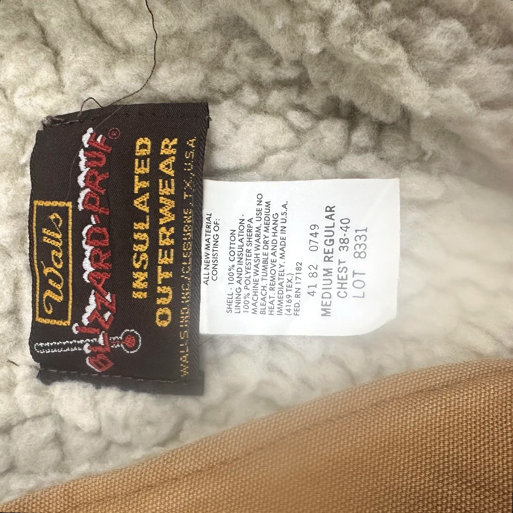 Walls Walls Blizzard-Pruf Vest Mens Medium Brown Sherpa Lined Insulated Workwear USA Size US M / EU 48-50 / 2 - 4 Thumbnail