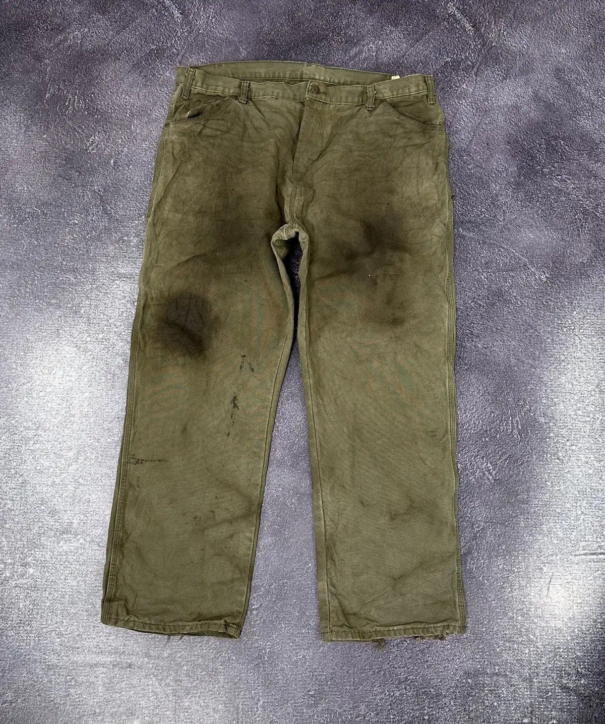 Dickies × Vintage Vintage Dickies Distressed Olive USA Work Hype Baggy Pants Size US 42 / EU 58 - 2 Thumbnail