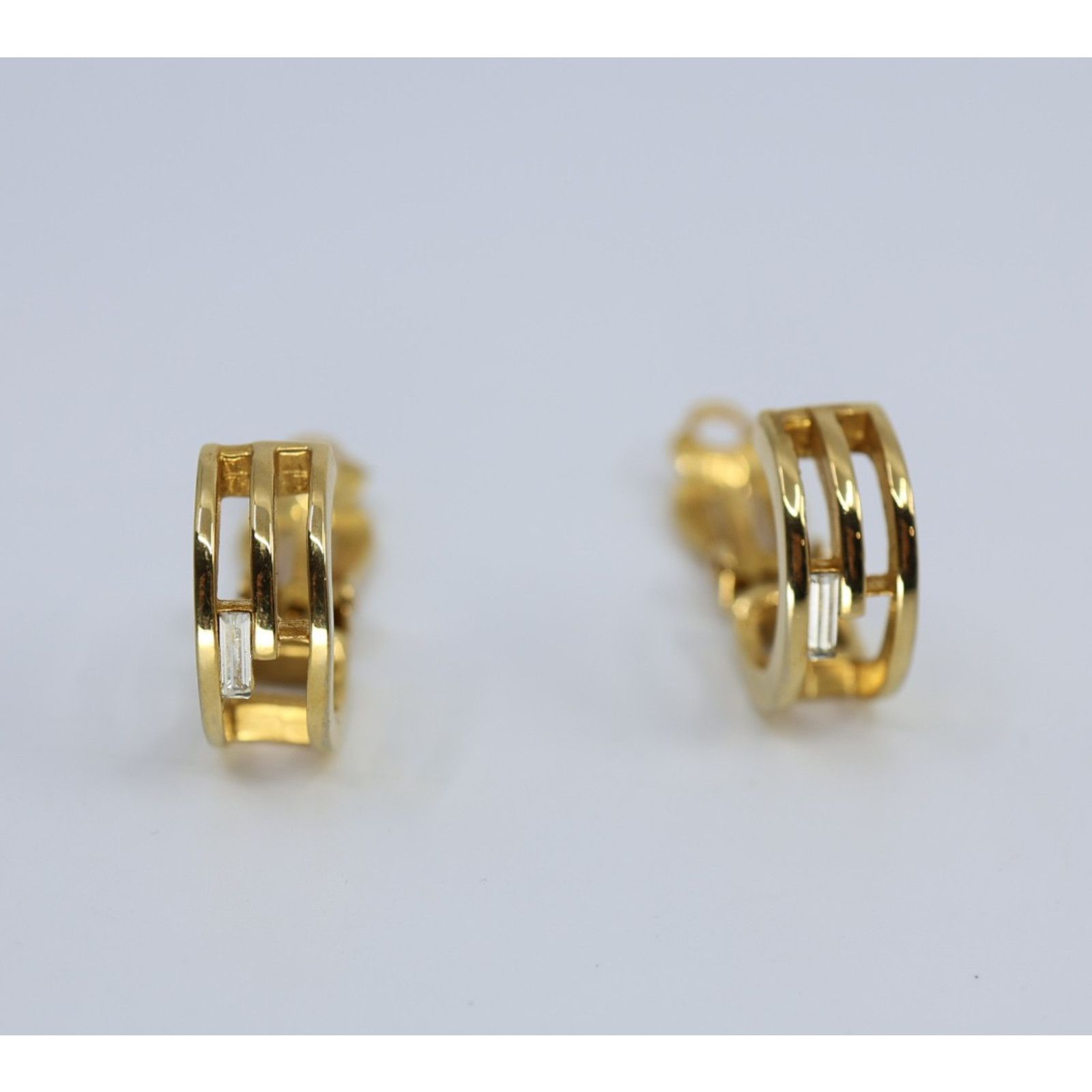 Givenchy A5 Vintage GIVENCHY Bijoux G LOGO Gold Tone Crystal Earrings Size ONE SIZE - 2 Thumbnail