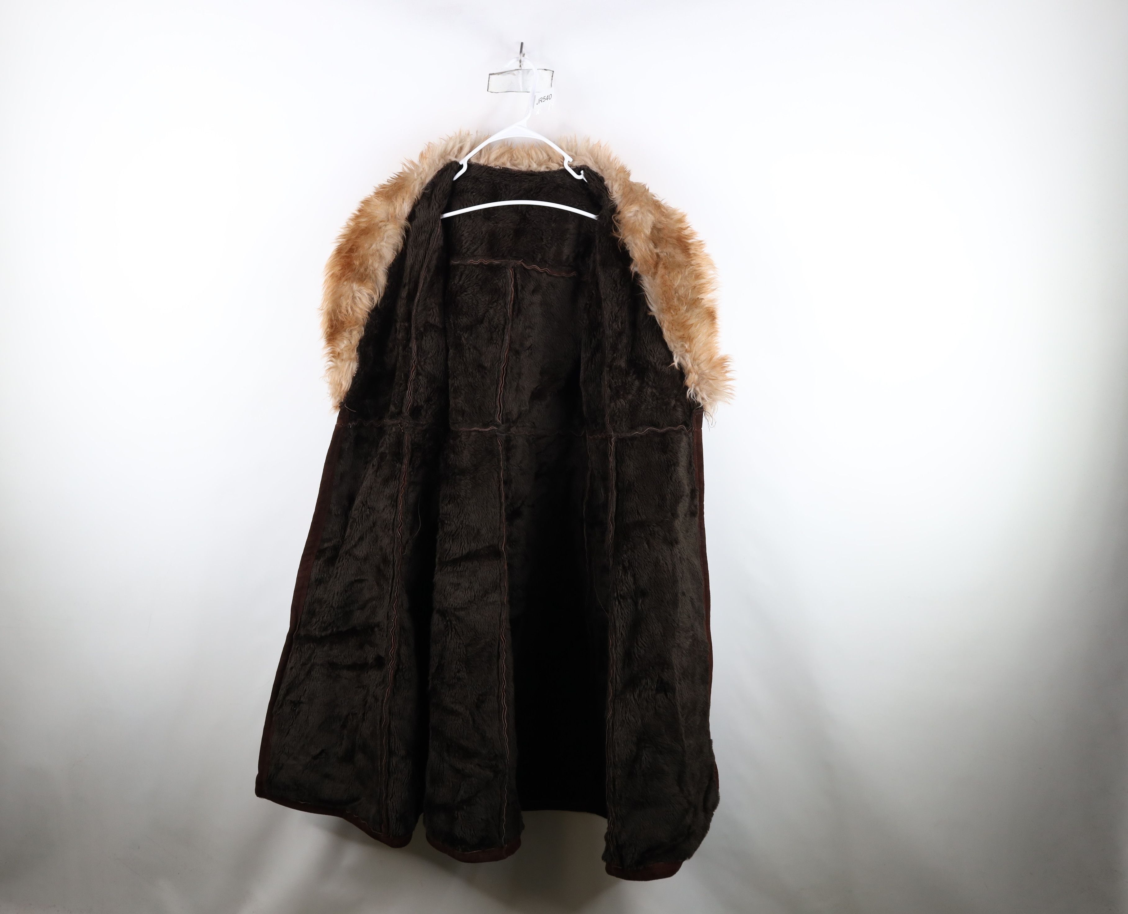 Vintage Vintage 60s Heavyweight Shearling Leather Belted Jacket Size L / US 10 / IT 46 - 10 Thumbnail