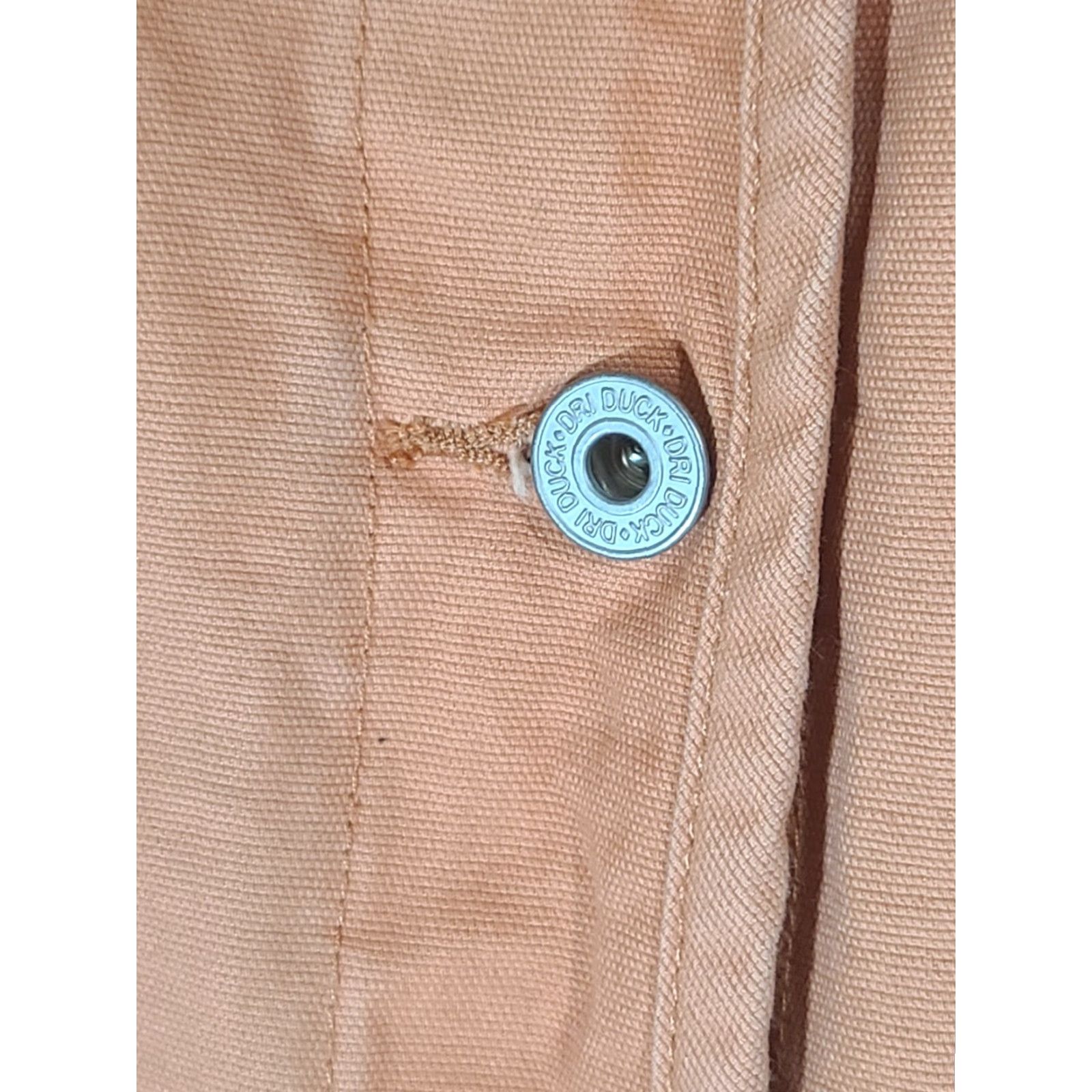 Vintage DRI DUCK Jacket Women's XL Soft Canvas Orange Button Front Peach 4 Her Casual Mid-Length 100% Cotton Zipper Logo Size XL / US 12-14 / IT 48-50 - 3 Thumbnail