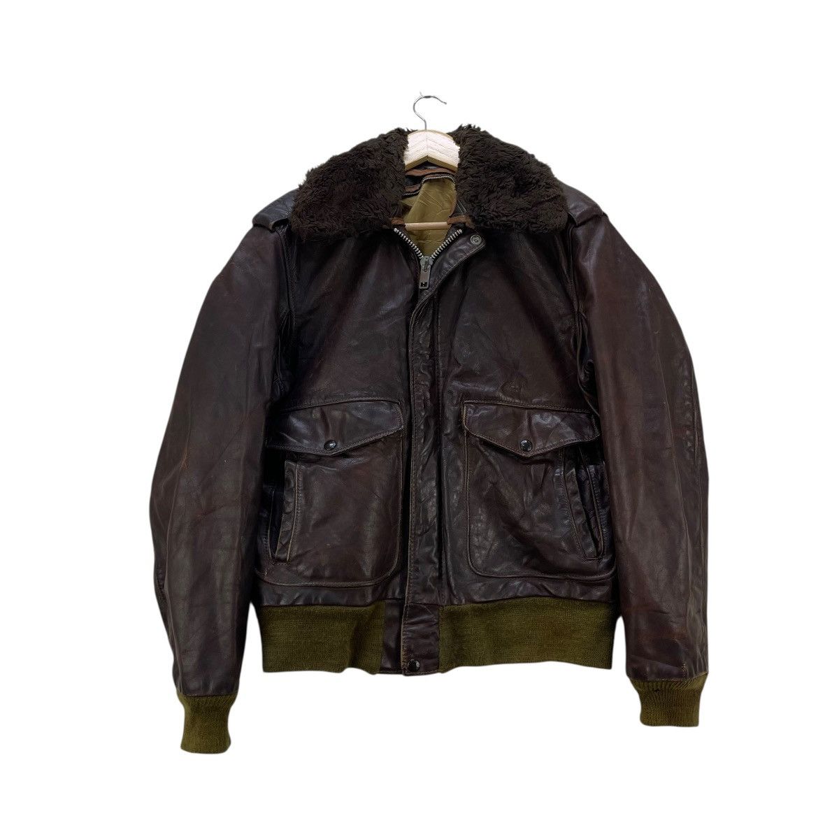 Schott 💥 vintage Schott leather aviator bomber flight jacket Size US M / EU 48-50 / 2 - 1 Thumbnail