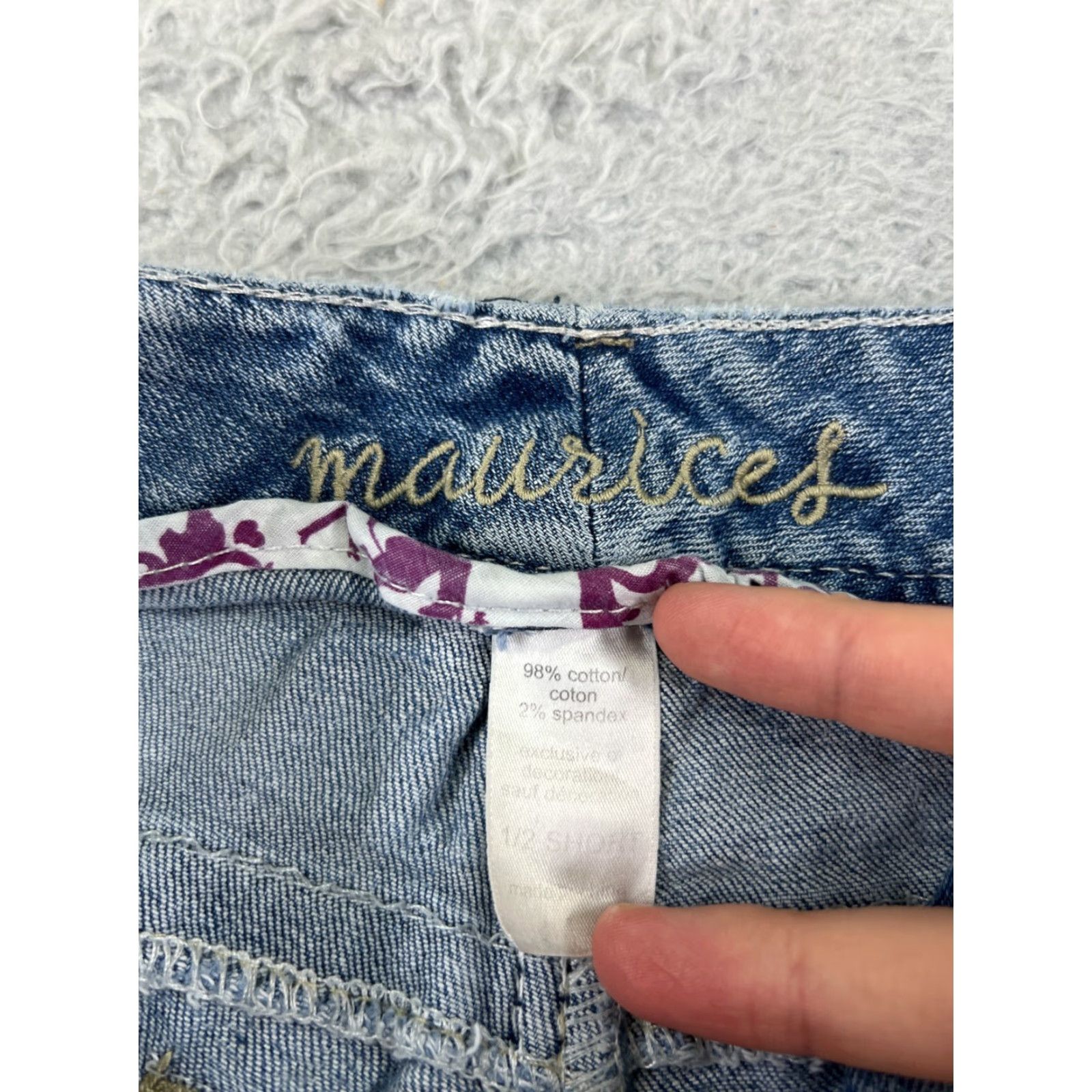 Vintage Maurices Jeans Womens Bootcut Denim Blue Cotton Low Rise 26 in 26x28 5-Pocket Embroidered Regular Stretch Size 25" / US 0 / IT 36 - 6 Thumbnail