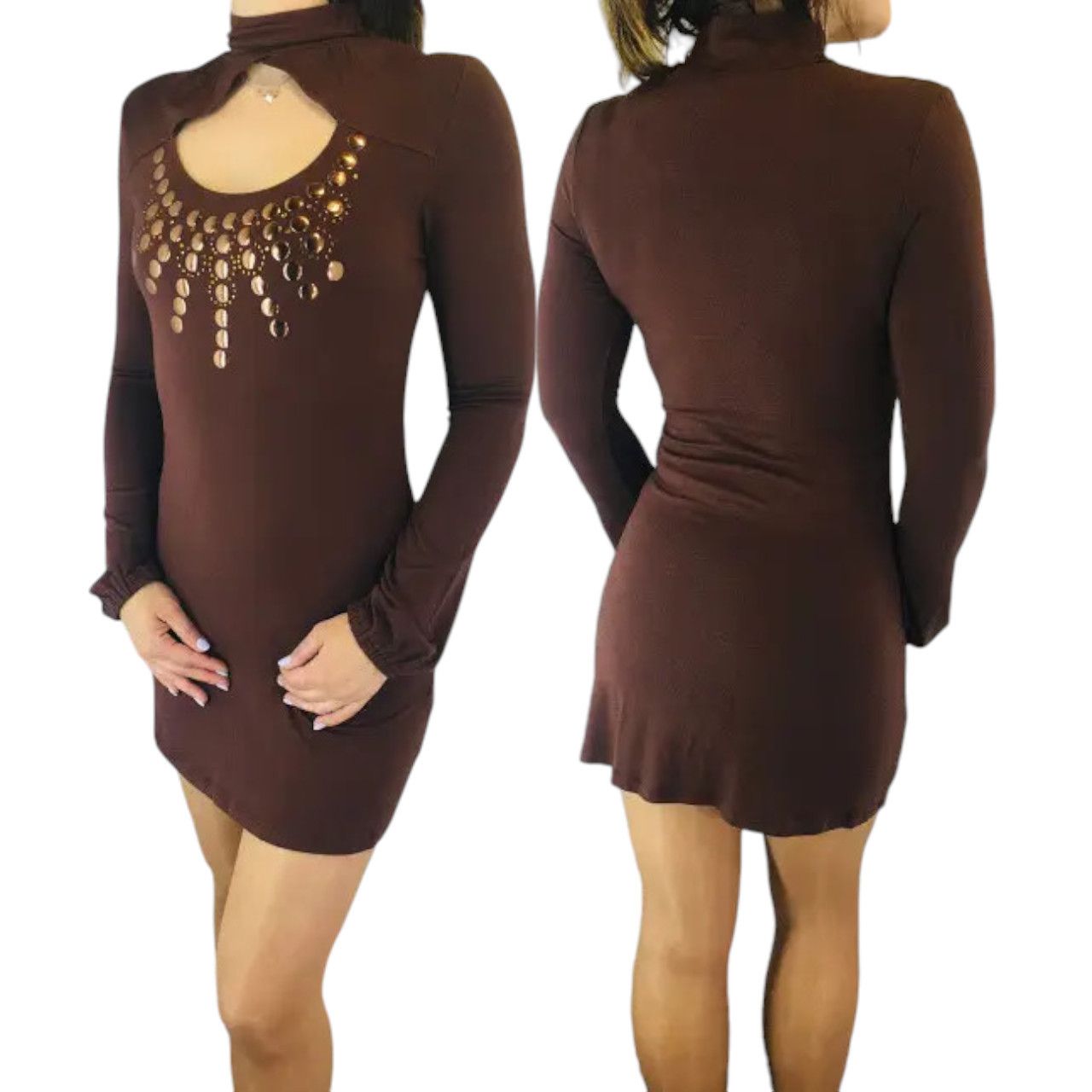 Cop Copine × Japanese Brand Cop Copine Brown Jersey Dress Sz S Size S / US 4 / IT 40 - 1 Preview