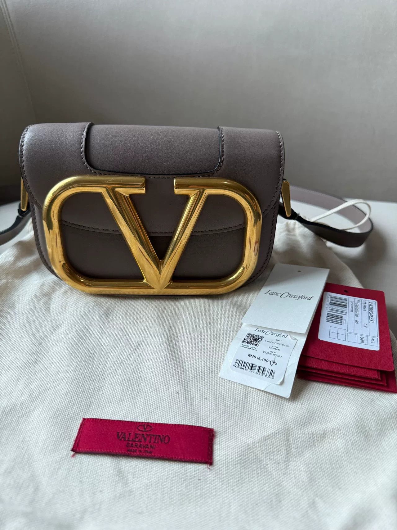 Valentino Valentino Gray Gold Buckle Crossbody Size ONE SIZE - 1 Thumbnail