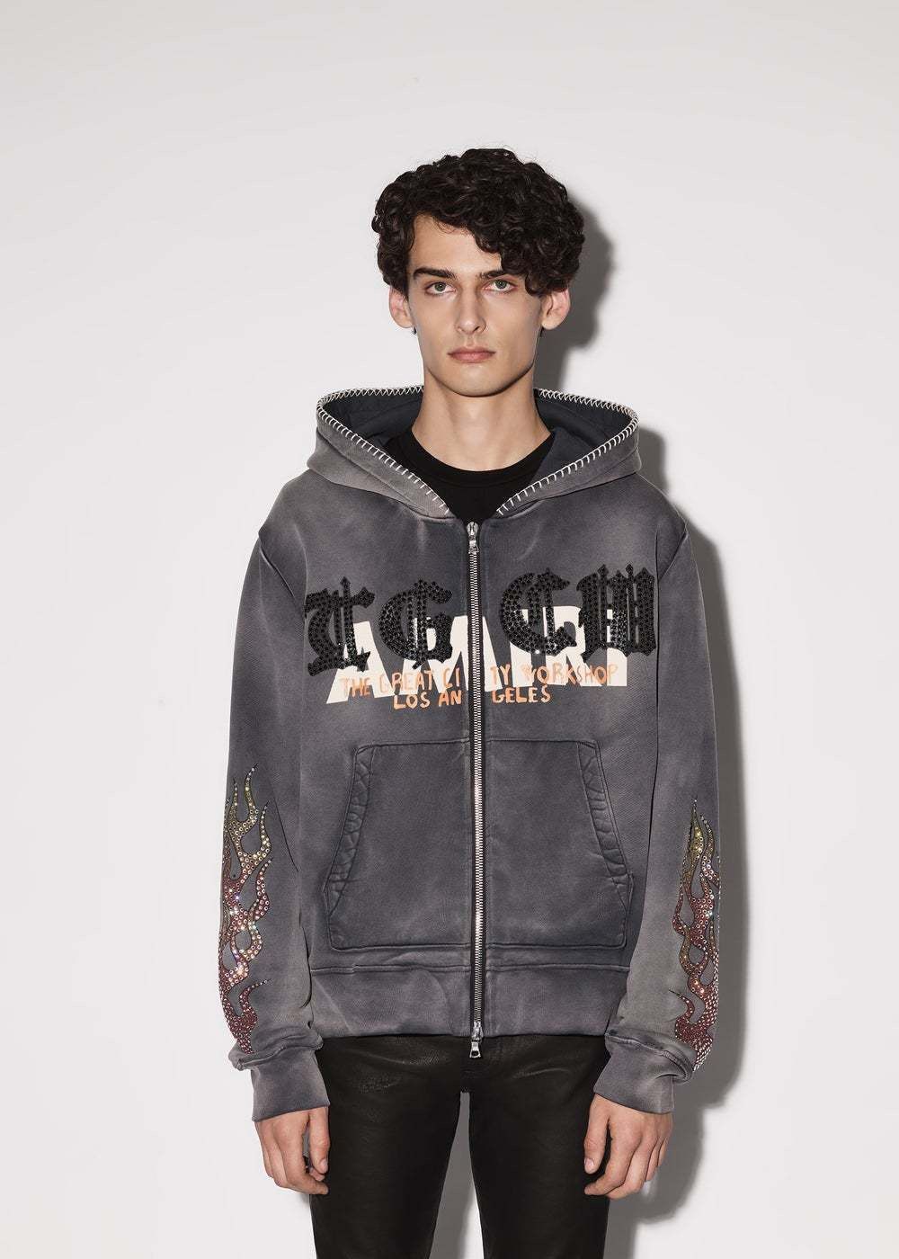 Amiri Exclusive Amiri x TGCW x Swarovski Crystals Zip Up Hoodie Size US M / EU 48-50 / 2 - 14 Thumbnail