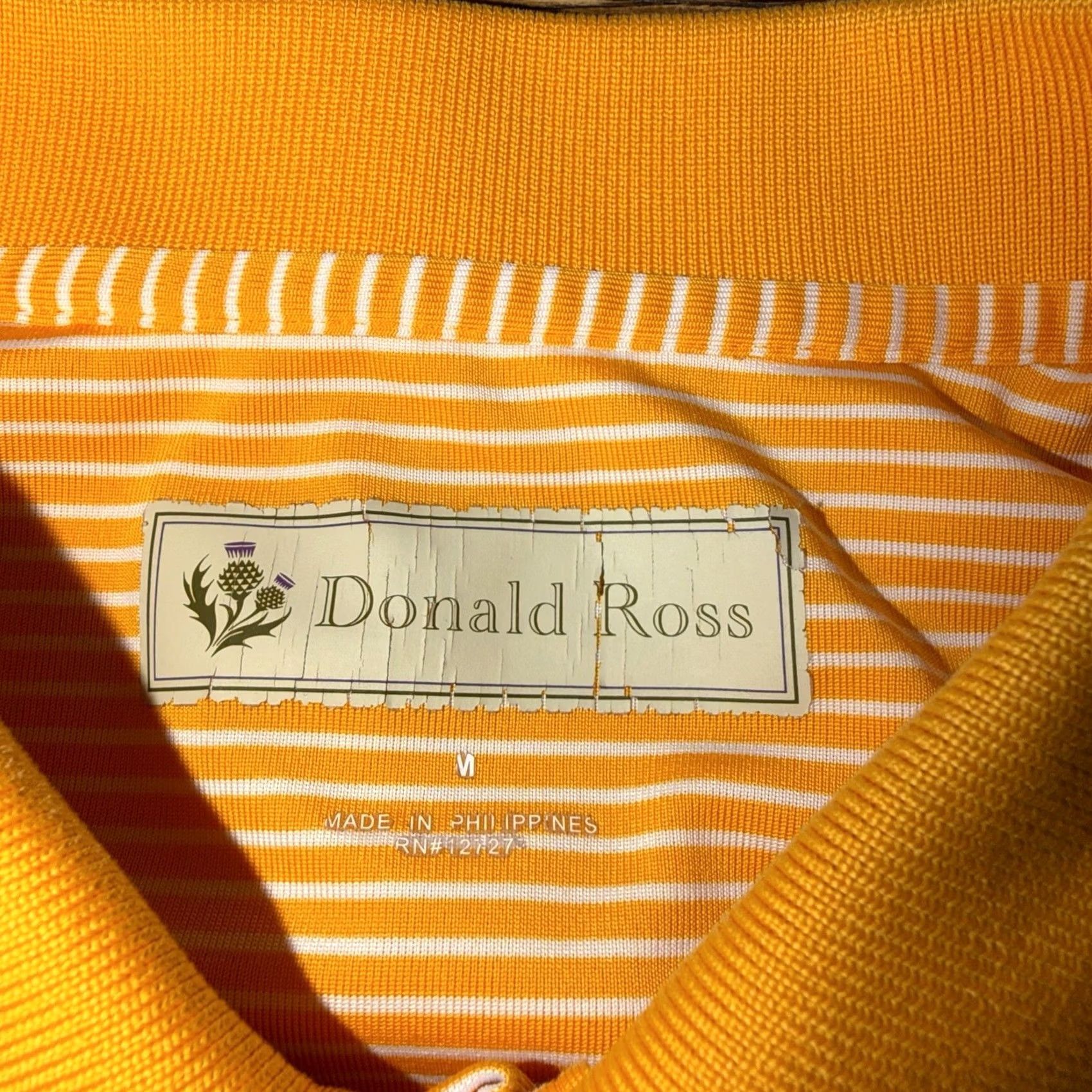 Vintage Donald Ross Oakmont Country Club Polo Shirt Mens M OCC Logo Orange Striped Golf Classic, Preppy, Sports Shirt Size US M / EU 48-50 / 2 - 3 Thumbnail