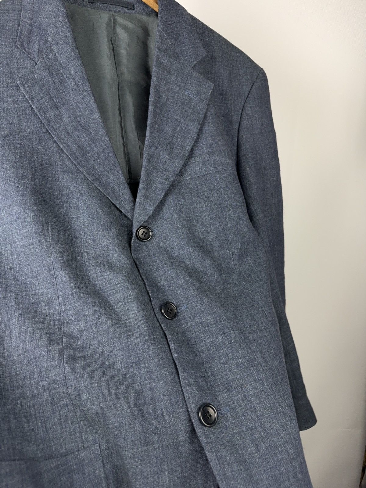 Hugo Boss Luxury Boss Hugo Boss Linen Blazer Maputo Blue 3 Button EU50 Size 40R - 6 Thumbnail