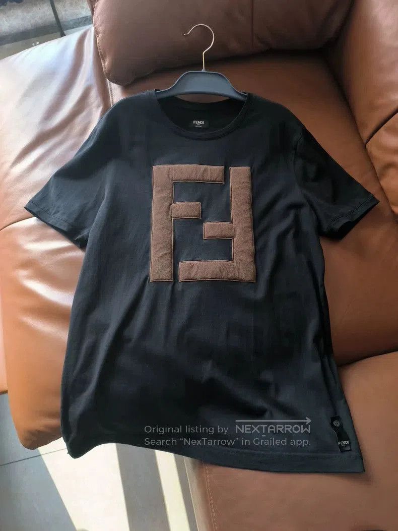 Fendi Fendi Men's Black Embroidered F T. Size US L / EU 52-54 / 3 - 3 Thumbnail