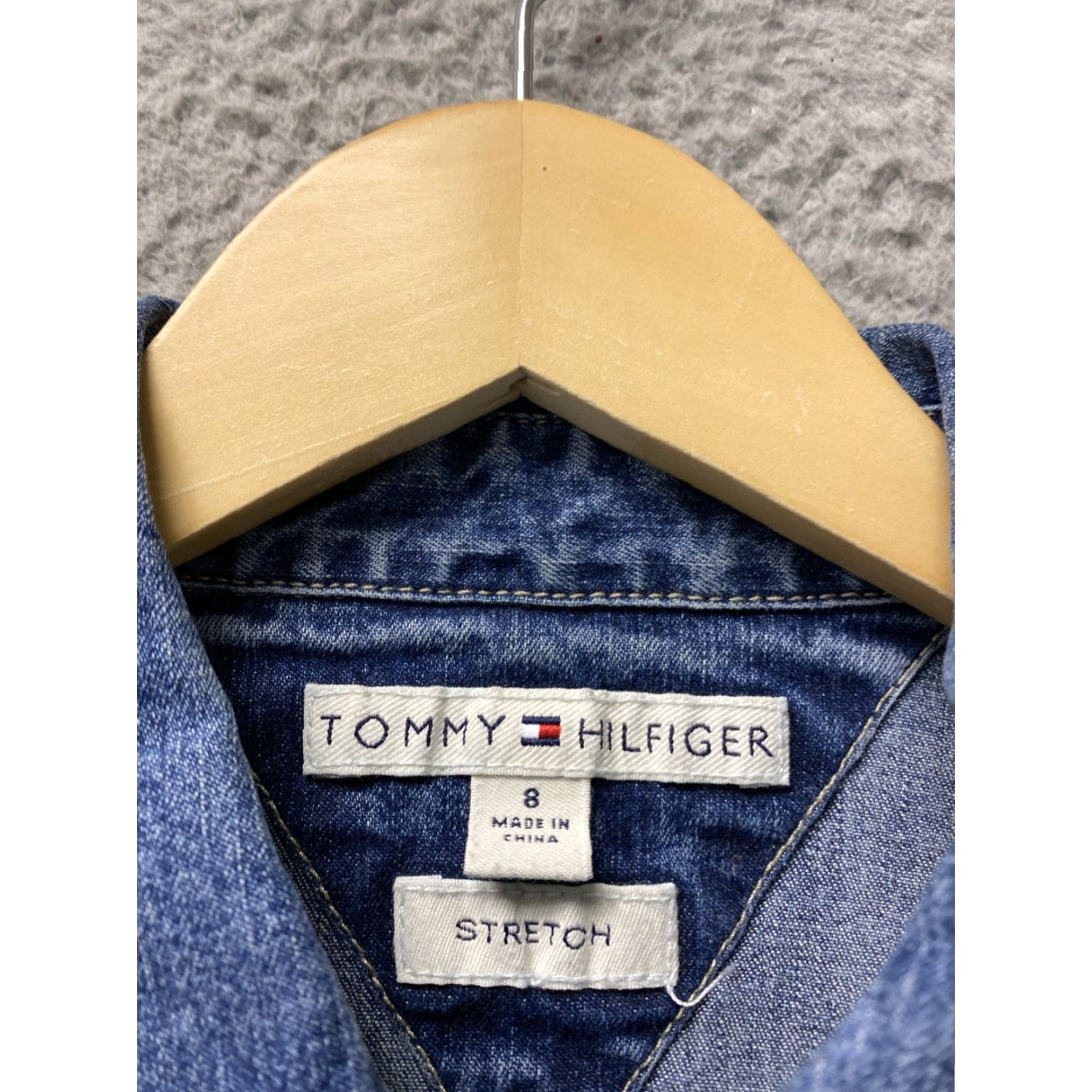 Tommy Hilfiger VINTAGE Tommy Hilfiger MINI DRESS Women's 8 BLUE Denim Stretch Sleeveless Short Zip 0457 Size M / US 6-8 / IT 42-44 - 6 Thumbnail