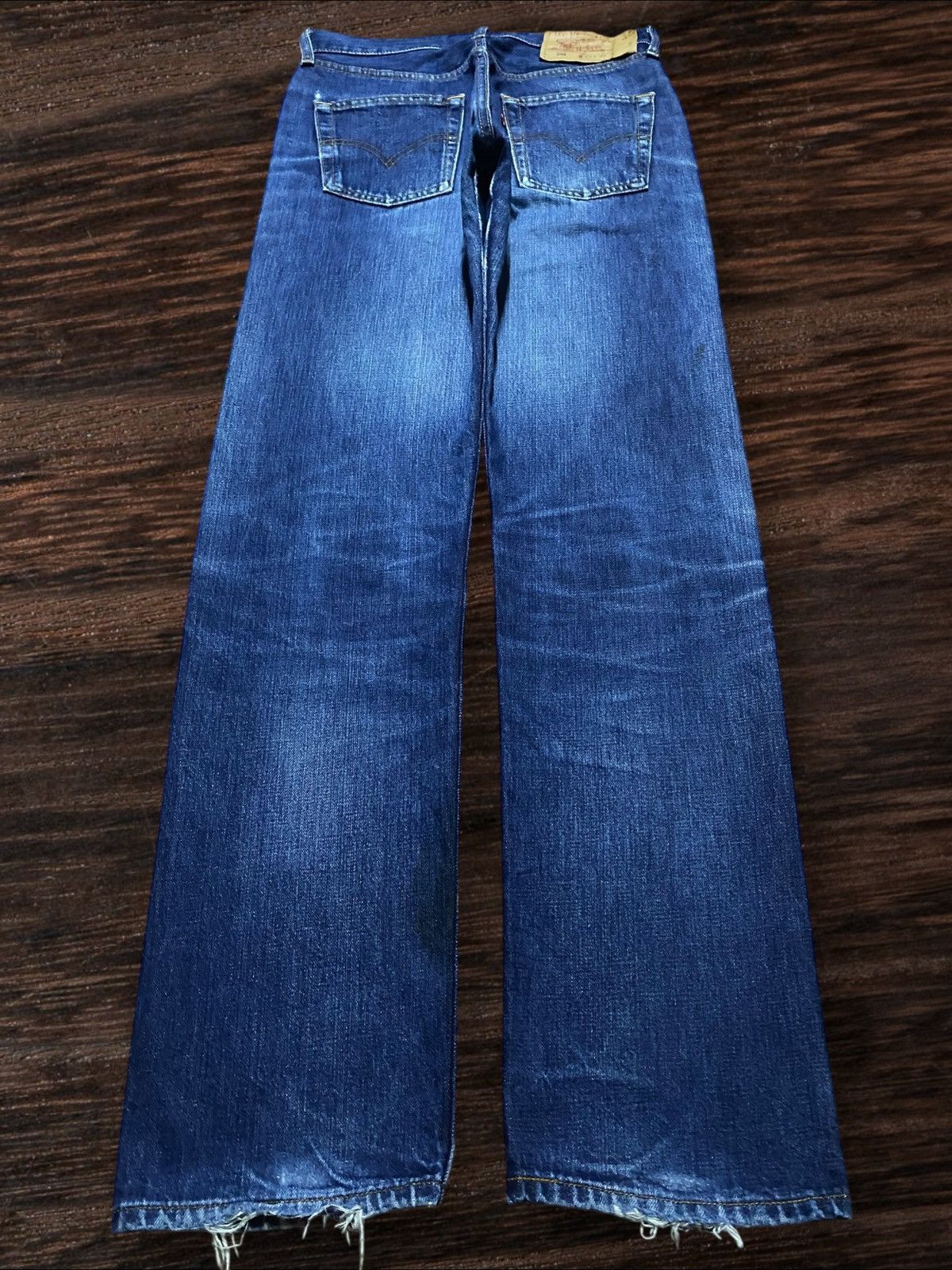 Levi's Vintage Clothing Levi's 501 blue jeans with a worn, distressed look jeans Size US 29 - 2 Thumbnail