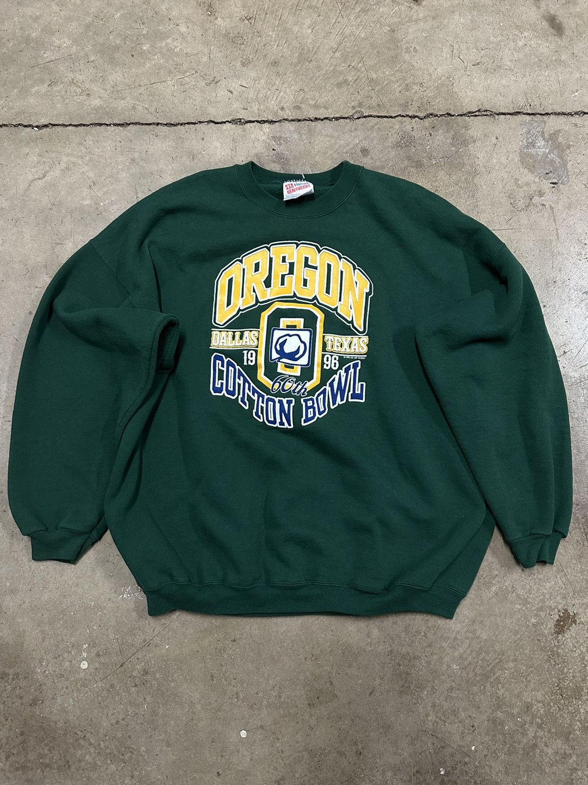 image of NCAA x Vintage 90’S Oregon Ducks Cotton Bowl Crewneck in Green, Men's (Size 2XL)