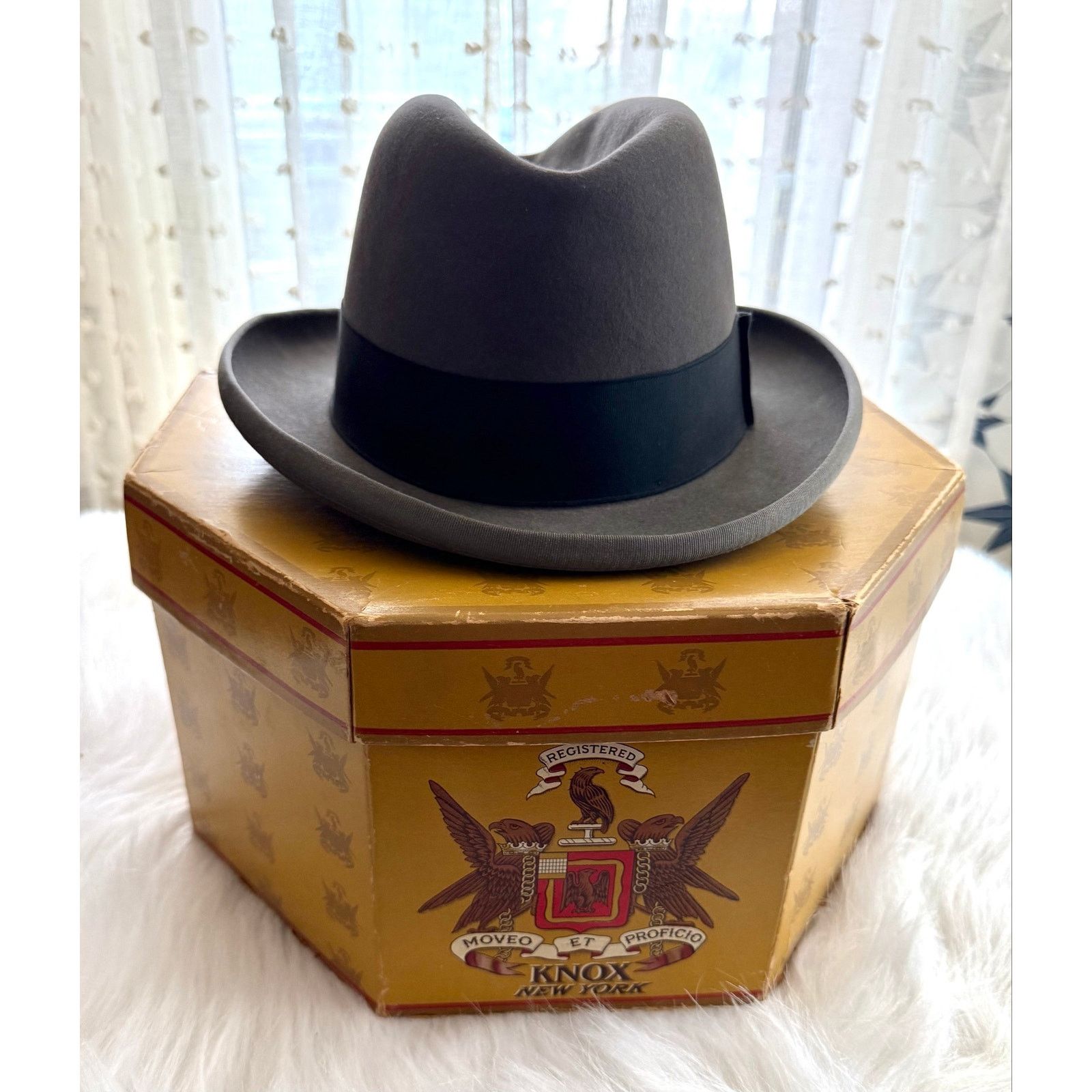 Other Vintage 60s Dobbs Golden Coach Gray Fur Felt Fedora Size7.5 Size ONE SIZE - 2 Thumbnail