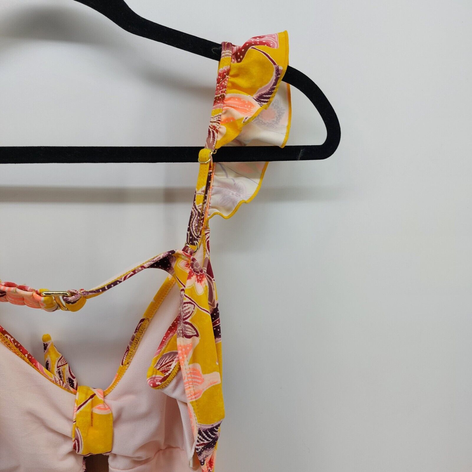 Other No Boundaries Women Bathing Suit Yellow Pink Purple Flowers Size L / US 10 / IT 46 - 14 Thumbnail