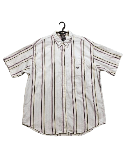 Chaps Ralph Lauren Striped 100% Cotton Button Up Shirt XL
