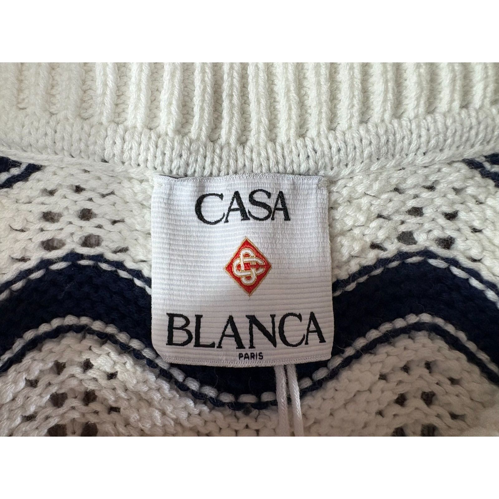 Casablanca CASABLANCA Wavy Crochet Crop Polo Top size XL multicolor NWT Size XL / US 12-14 / IT 48-50 - 2 Thumbnail
