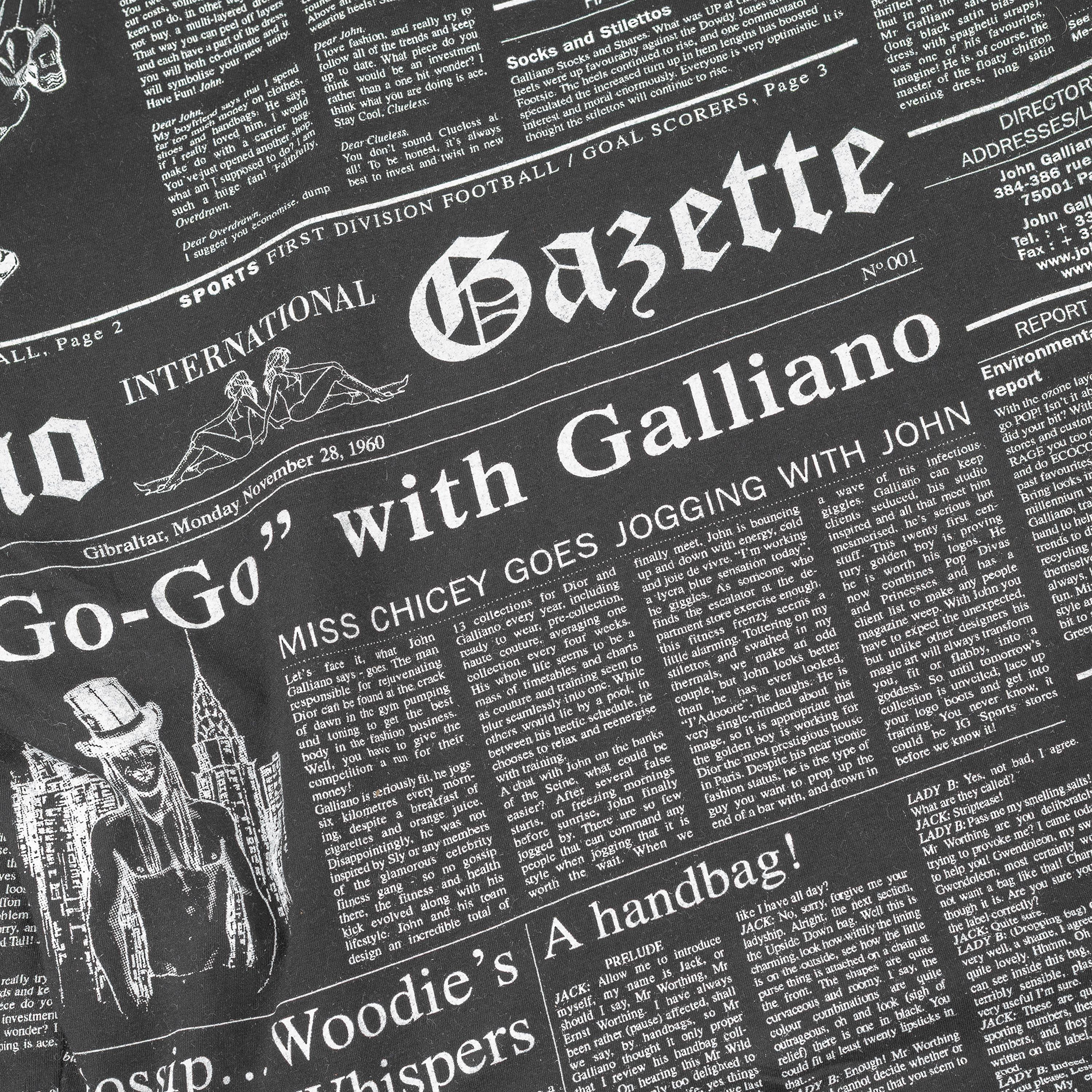 John Galliano John Galliano Newspaper Gazette Black Hoodie Size US M / EU 48-50 / 2 - 3 Thumbnail