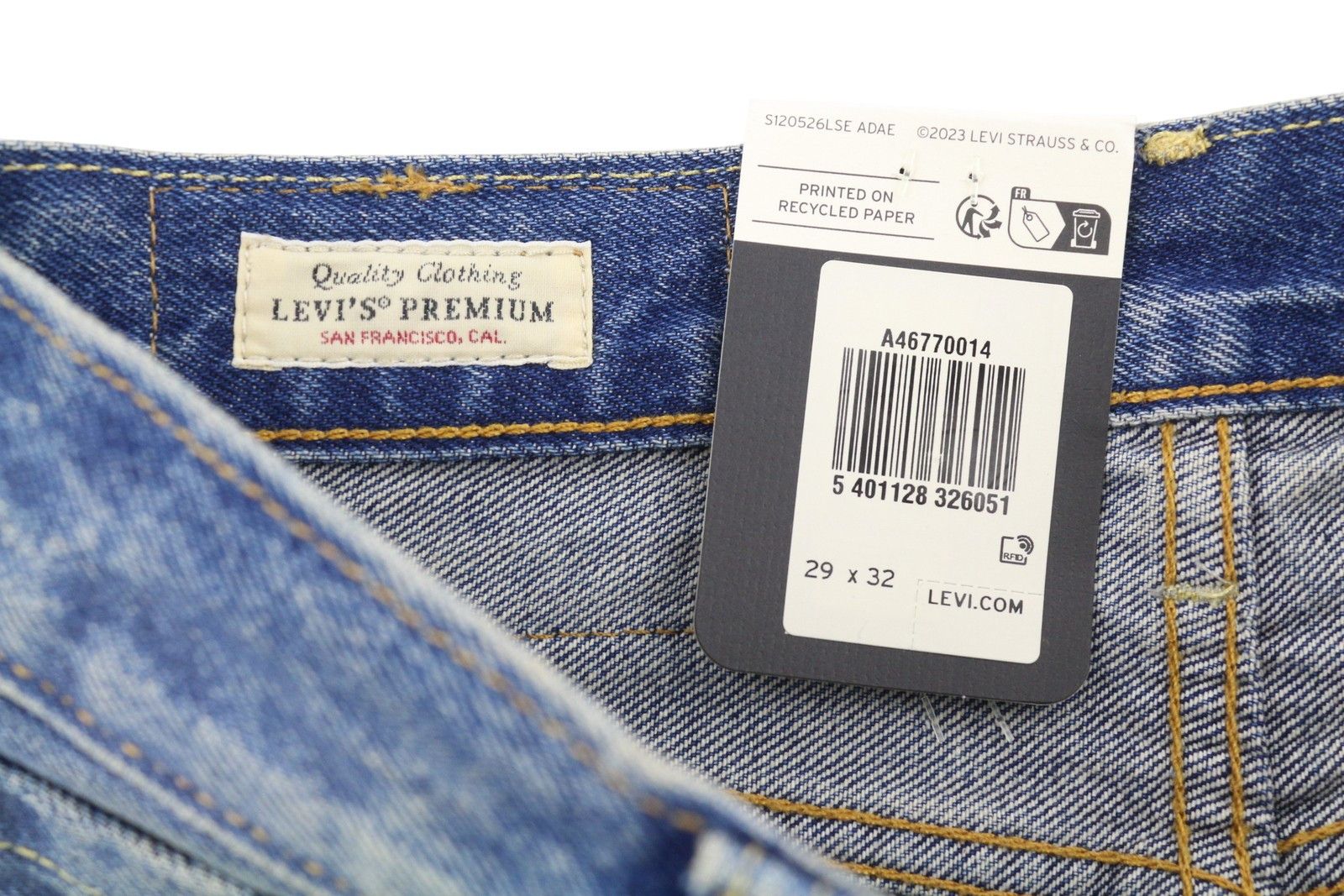 Levi's 501 W29/L32 Big E Straight Distress Faded Blue 87090 Size US 29 - 10 Thumbnail