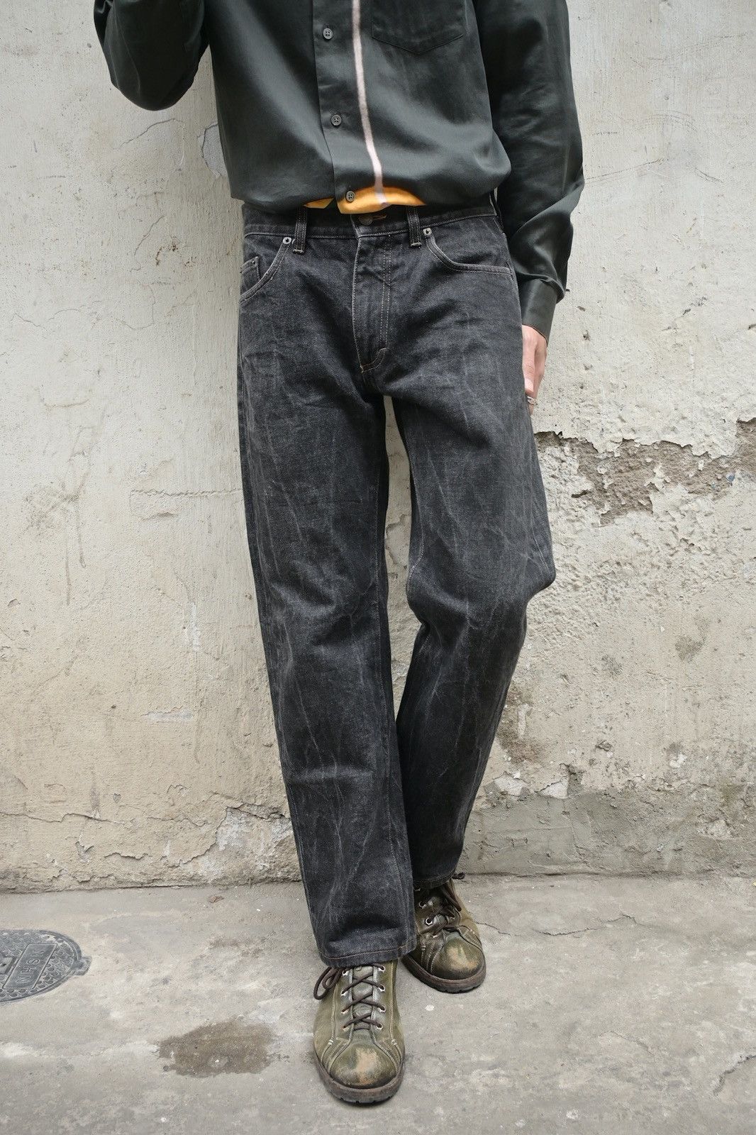 Gucci Gucci by Tom Ford 1999 wide-leg selvedge faded denim pant Size US 30 / EU 46 - 2 Thumbnail