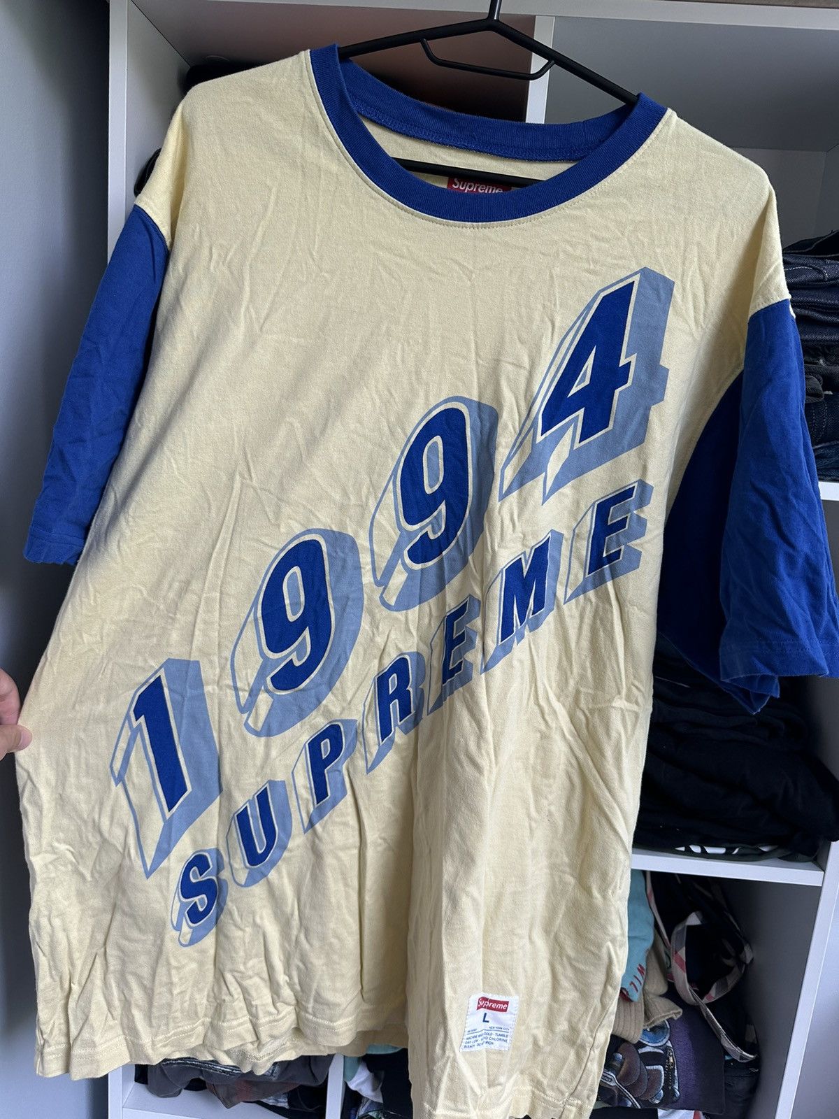 Supreme 🔥SS20 SUPREME TEXT BEVEL RINGER T-SHIRT🔥 Size US L / EU 52-54 / 3 - 2 Thumbnail