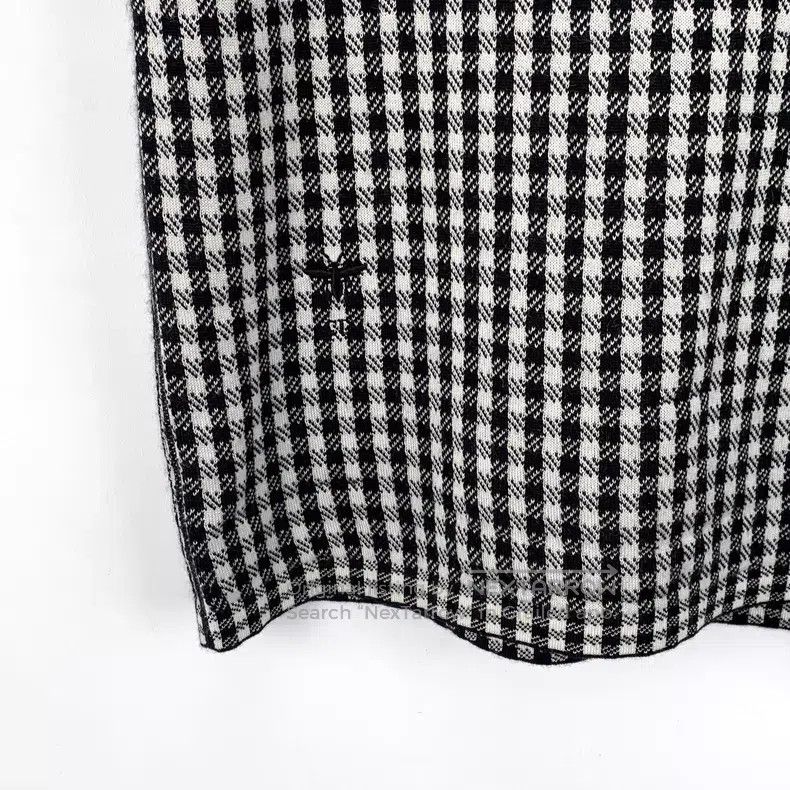 Dior Dior Color-matched bee embroidery checkerboard cashmere kn Size XS / US 0-2 / IT 36-38 - 4 Thumbnail