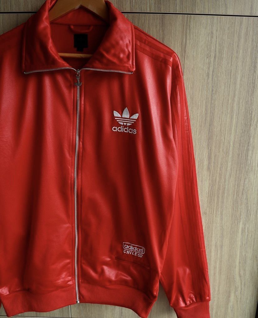Adidas × Vintage Vintage 00’s Y2K Adidas Chile62 Waxed Shine Zip Sweatshirt Size US S / EU 44-46 / 1 - 3 Thumbnail