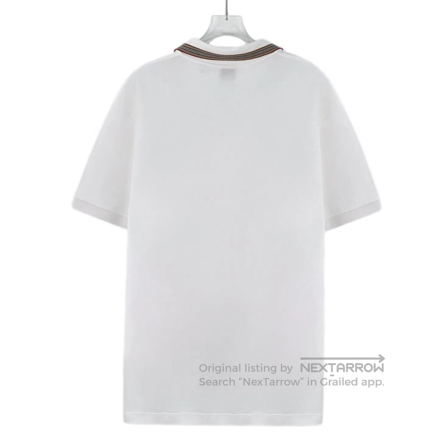 Burberry Burberry White Logo Embroidered Cotton Collared Short Slee Size US XL / EU 56 / 4 - 2 Thumbnail