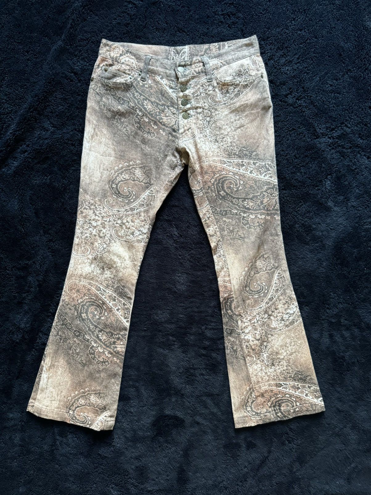Le Grande Bleu (L.G.B.) × Obelisk × Tornado Mart Tornado Mart Floral Flare Jeans Size US 29 - 1 Thumbnail