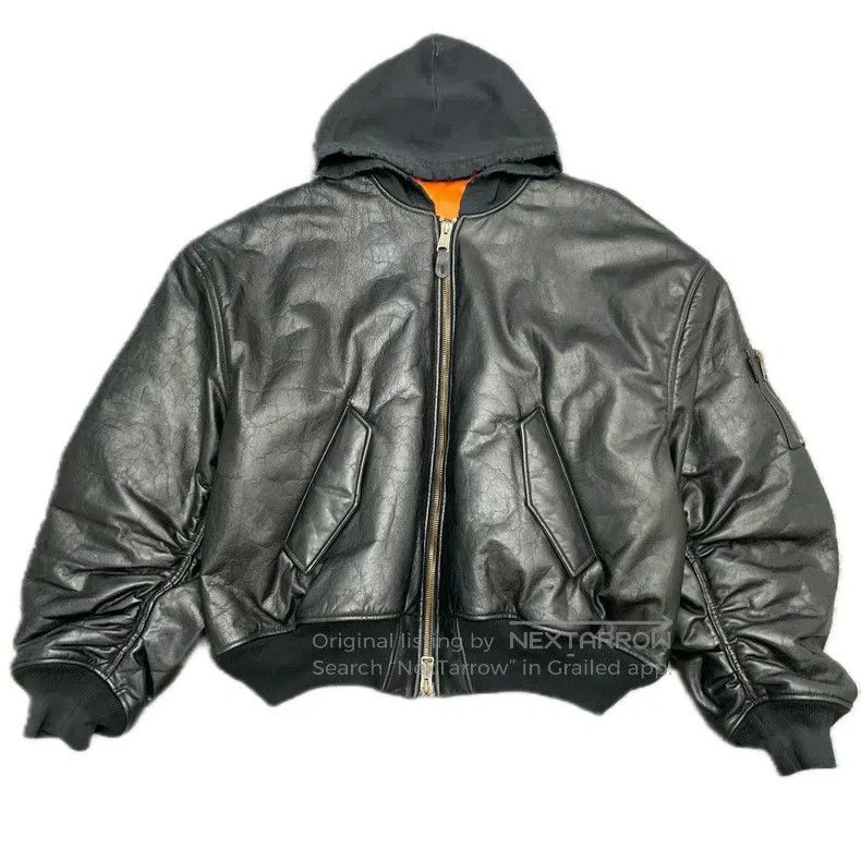 Balenciaga Balenciaga Hooded Patchwork Heavy Duty Leather Jacket Size US S / EU 44-46 / 1 - 8 Thumbnail